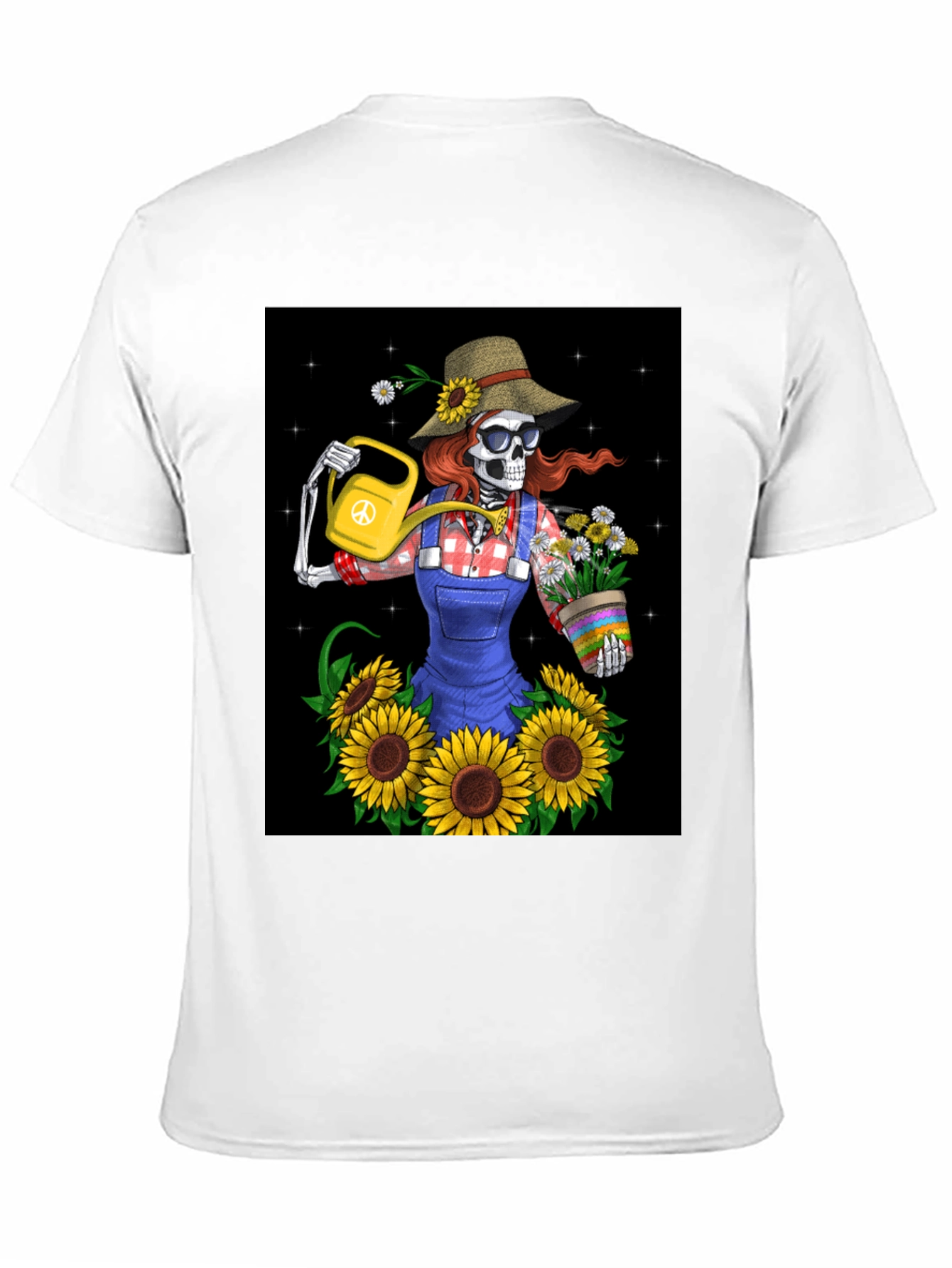 Black Skeleton Gardener Graphic T-Shirt view 11