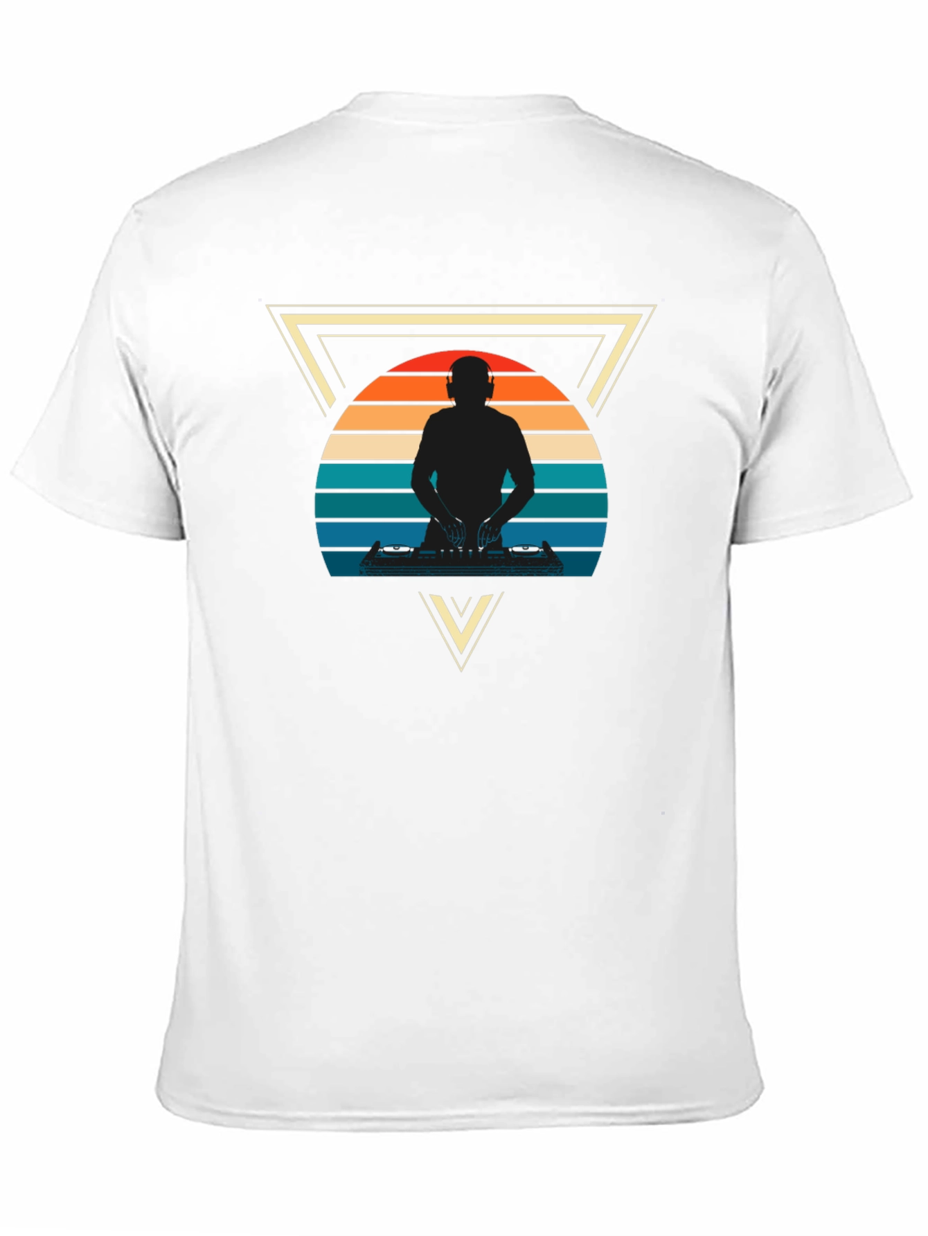 Black Retro DJ Triangle Graphic Tee view 11