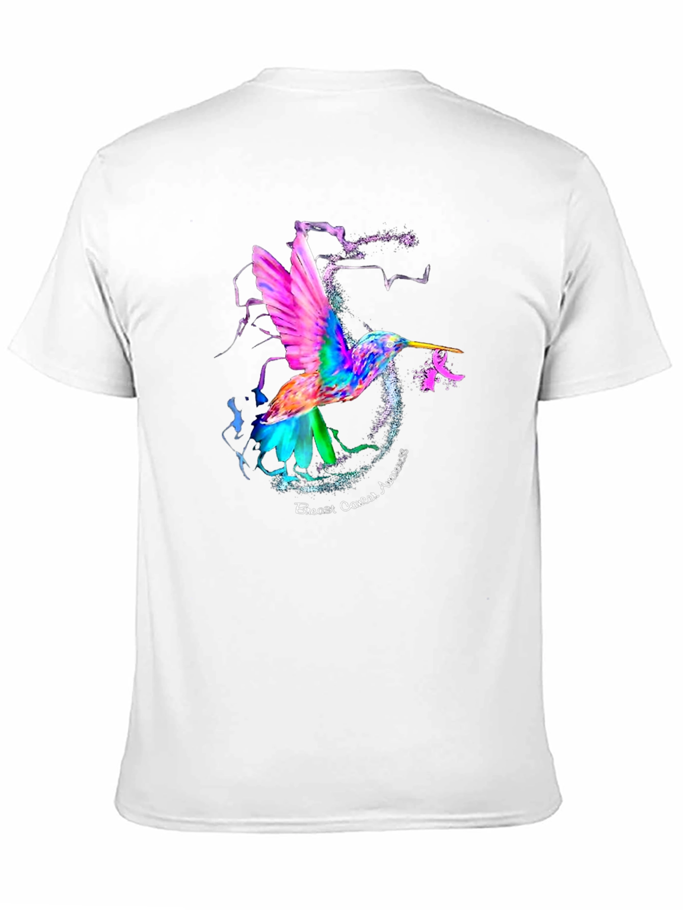 Black Hummingbird Breast Cancer Awareness T-Shirt view 11