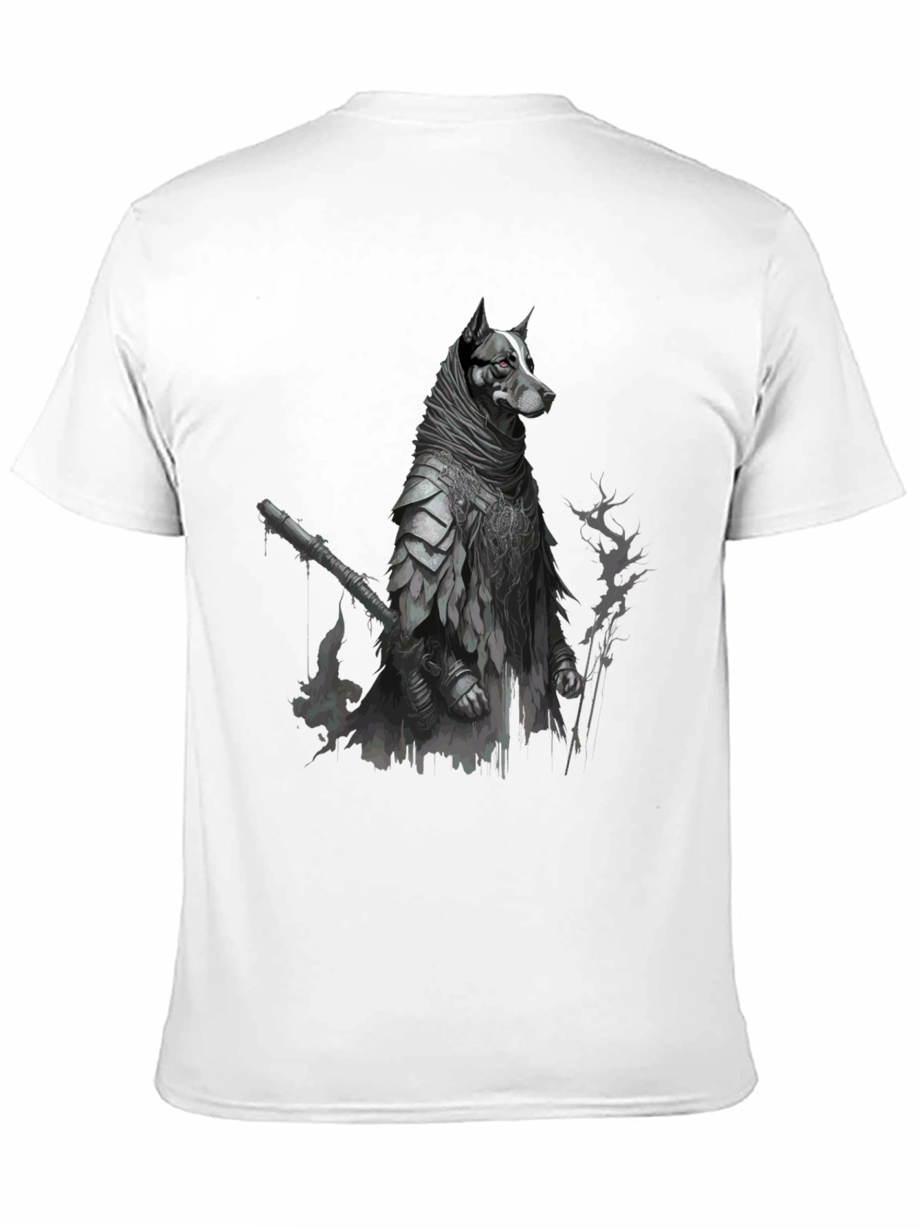 Black Dog Warrior Graphic Tee - Black Cotton Blend view 11