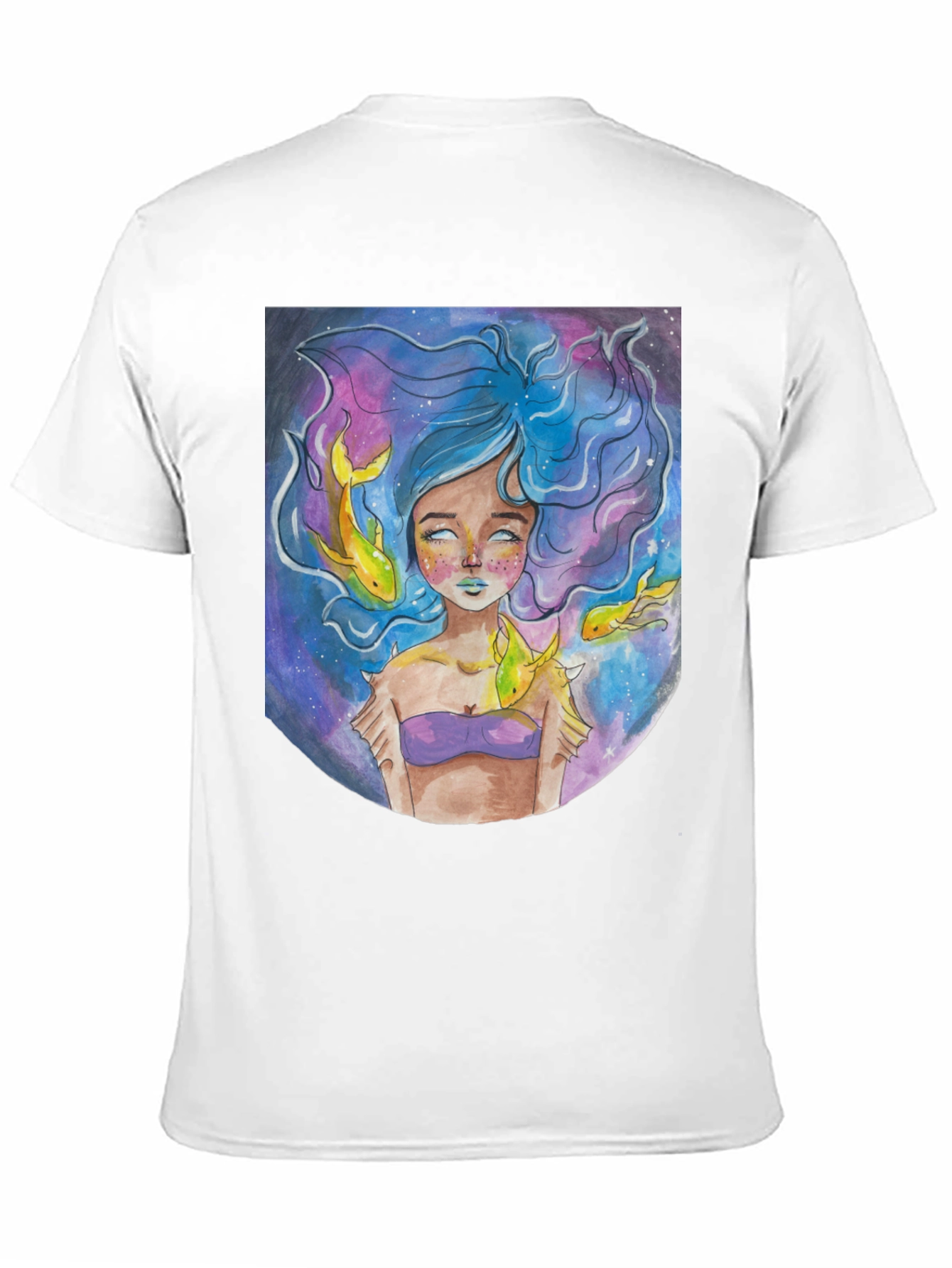 Black Artistic Mermaid Graphic T-Shirt - Unique Fantasy Design view 11