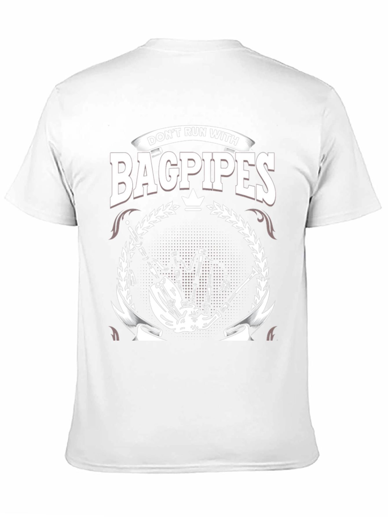 Black Don't Run With Bagpipes Graphic T-Shirt view 11