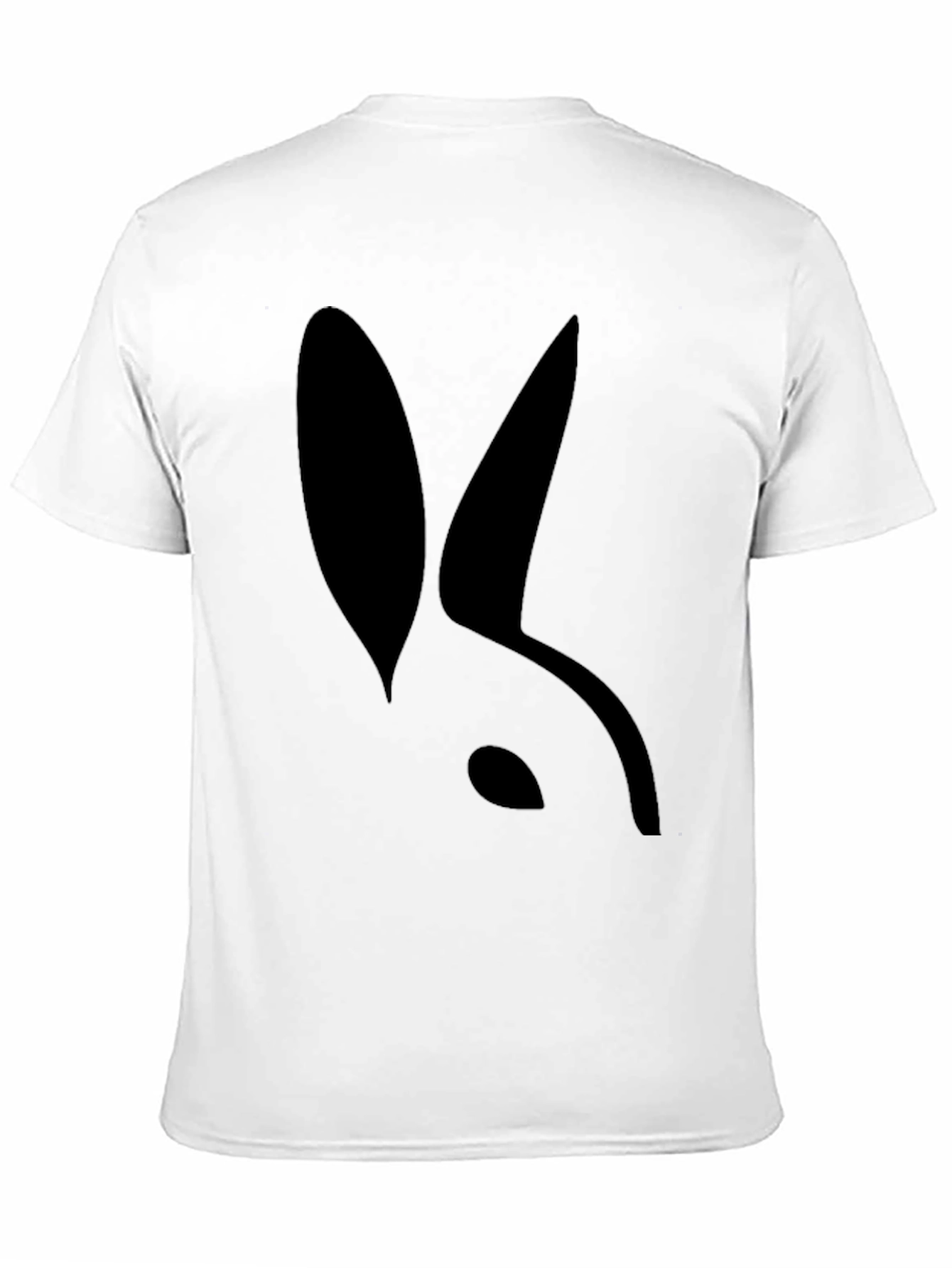 Black Modern Rabbit Silhouette Black T-Shirt view 11