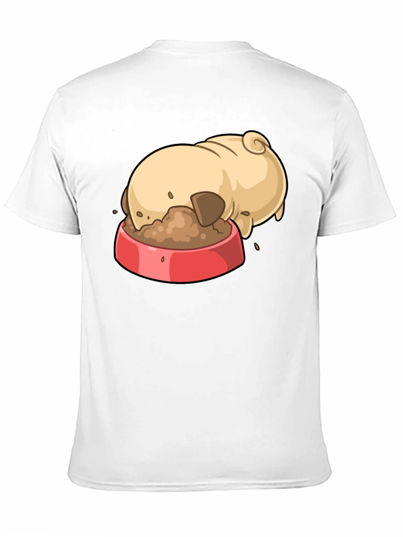 Black Pug Eating Cartoon Graphic T-Shirt view 11