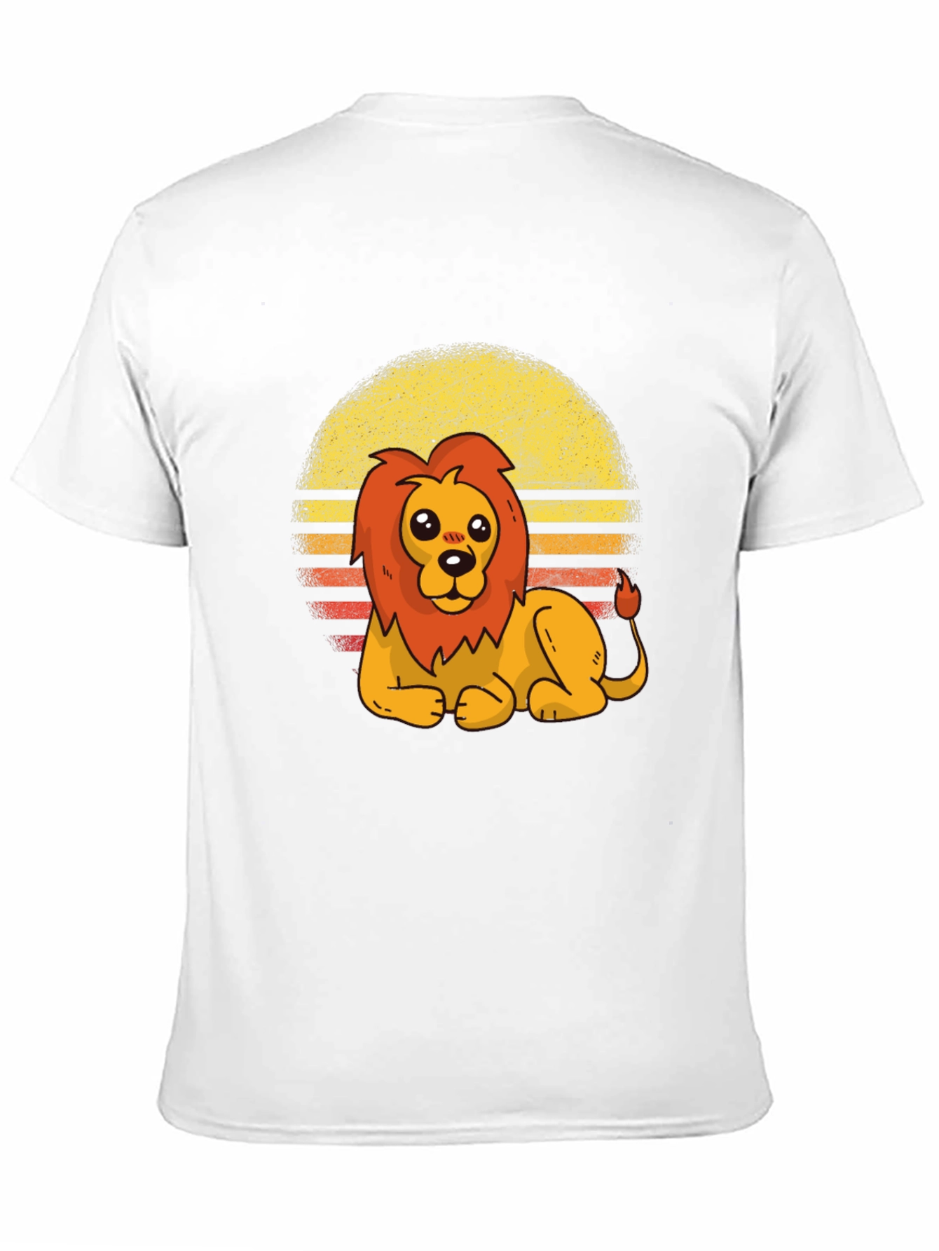 Black Cute Lion Retro Sunset Graphic Tee view 11