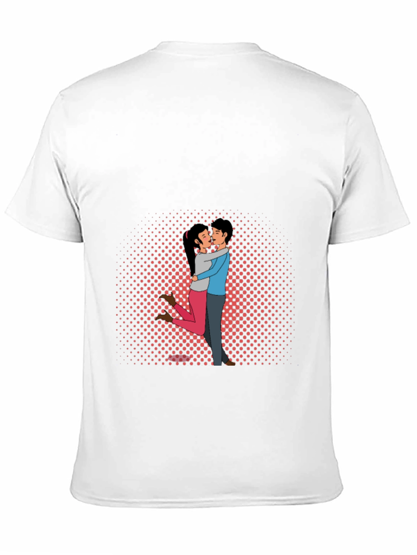 Black Couple Embrace Graphic Tee - Black Cotton Blend view 11