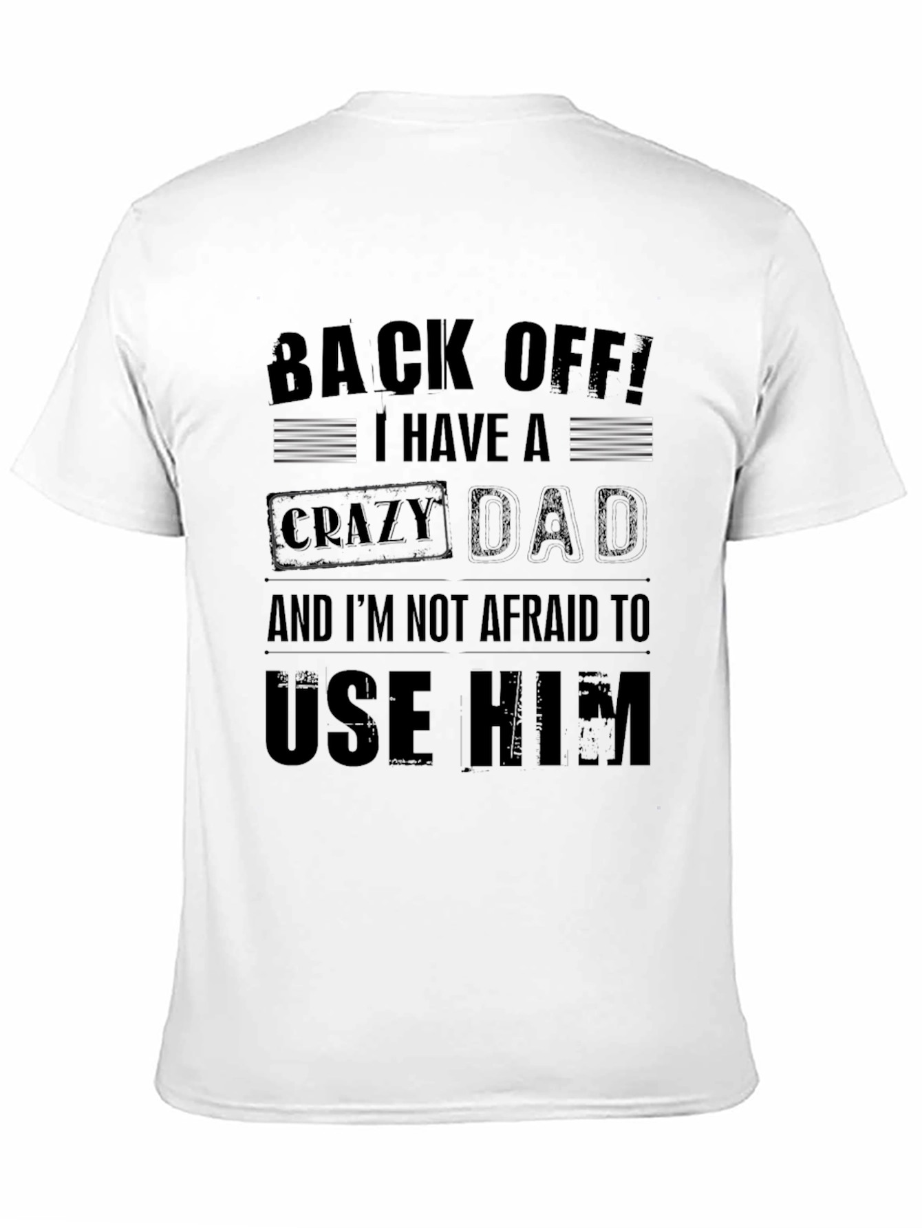 Black Crazy Dad Graphic Tee - Novelty Men's T-Shirt view 11