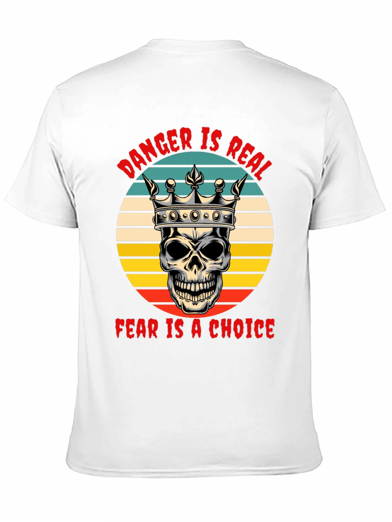 Black Danger Is Real Skull Graphic Tee view 11