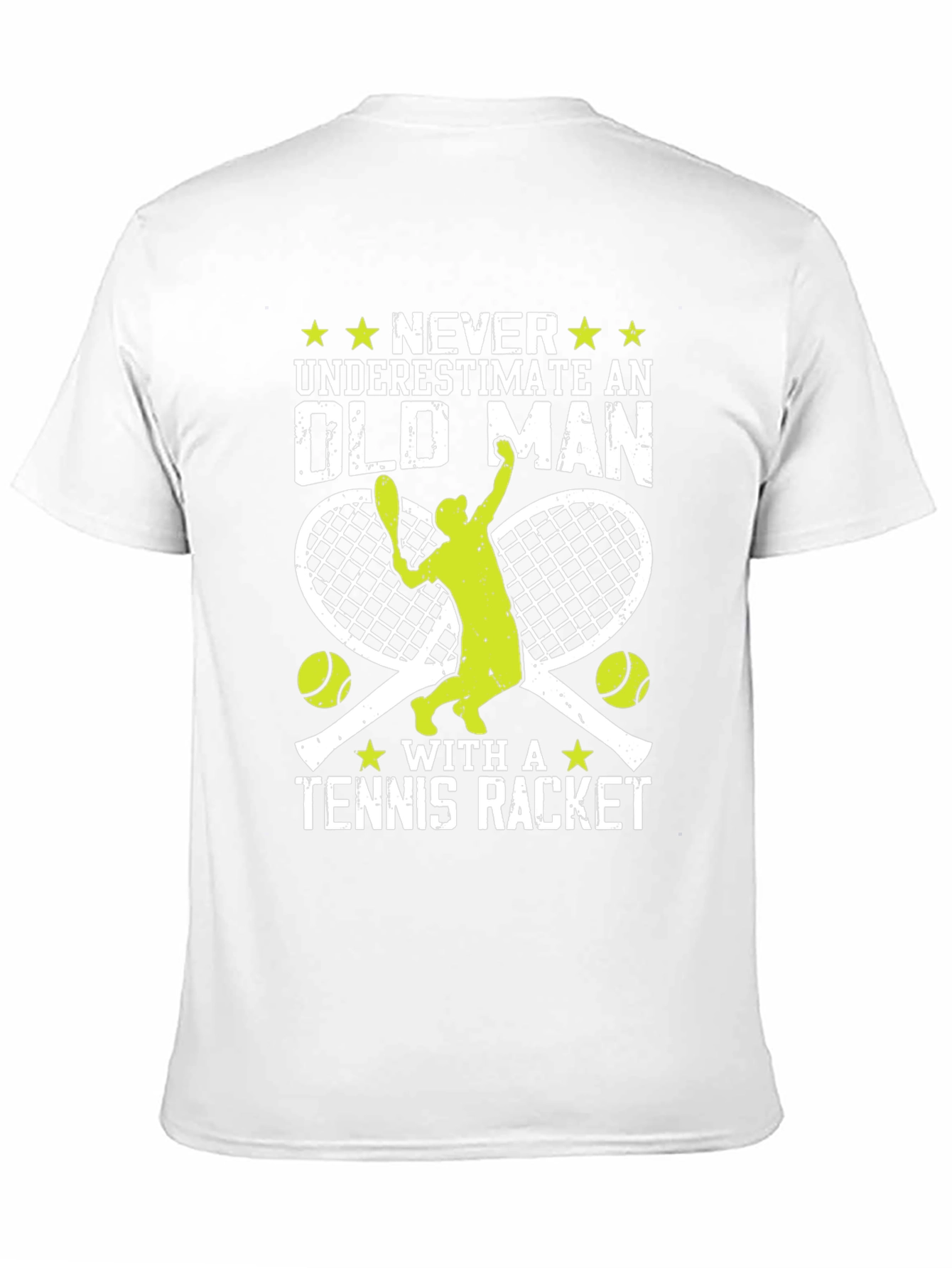 Black Funny Tennis Old Man T-Shirt  view 11