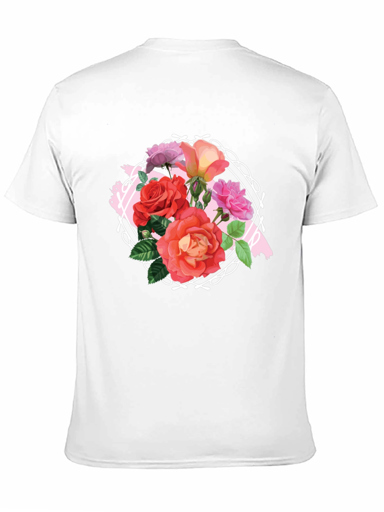 Black Floral Roses Graphic Tee - Stylish Black T-Shirt view 11