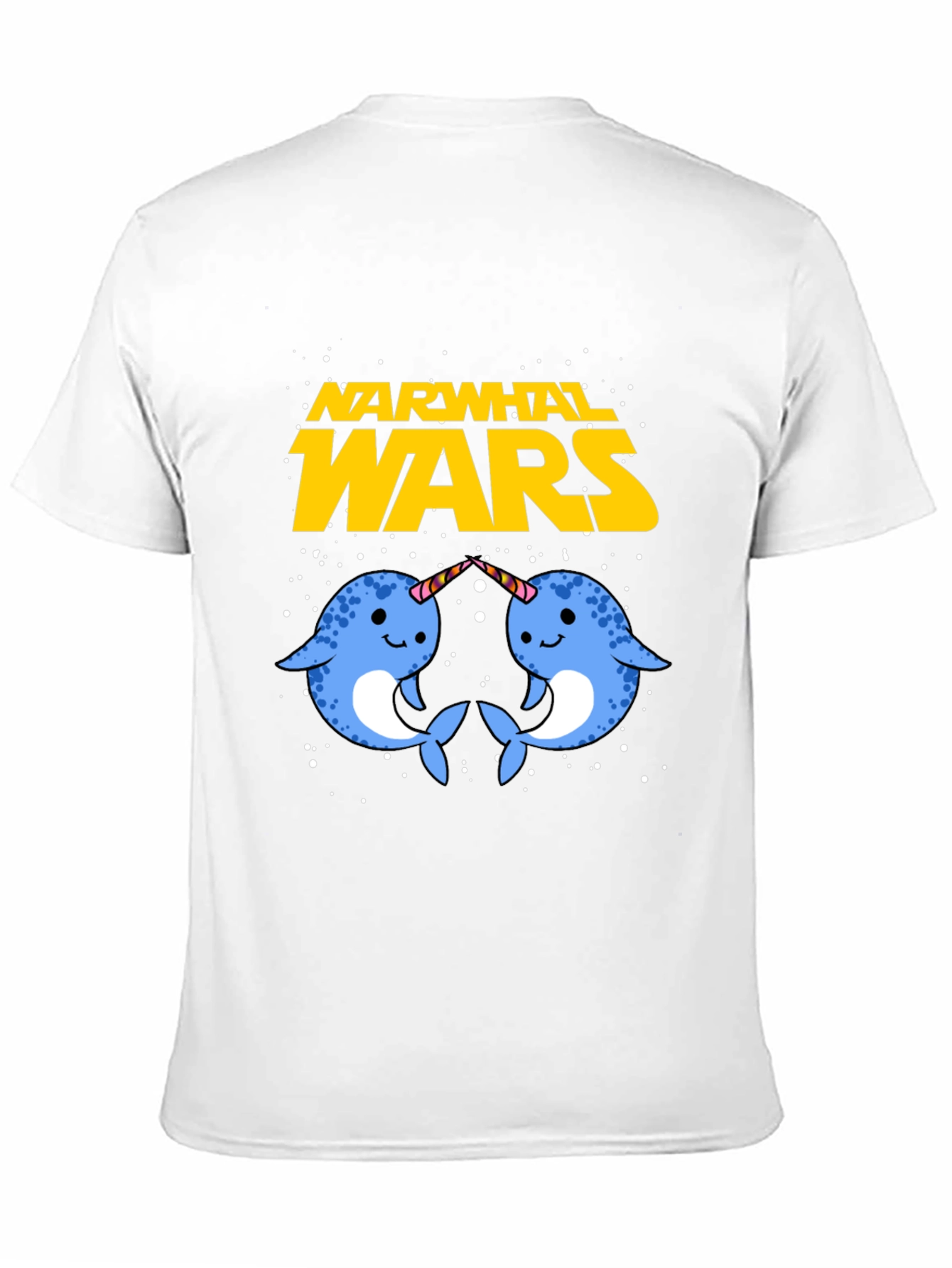 Black Narwhal Wars Graphic Tee - Funny Novelty T-Shirt view 11