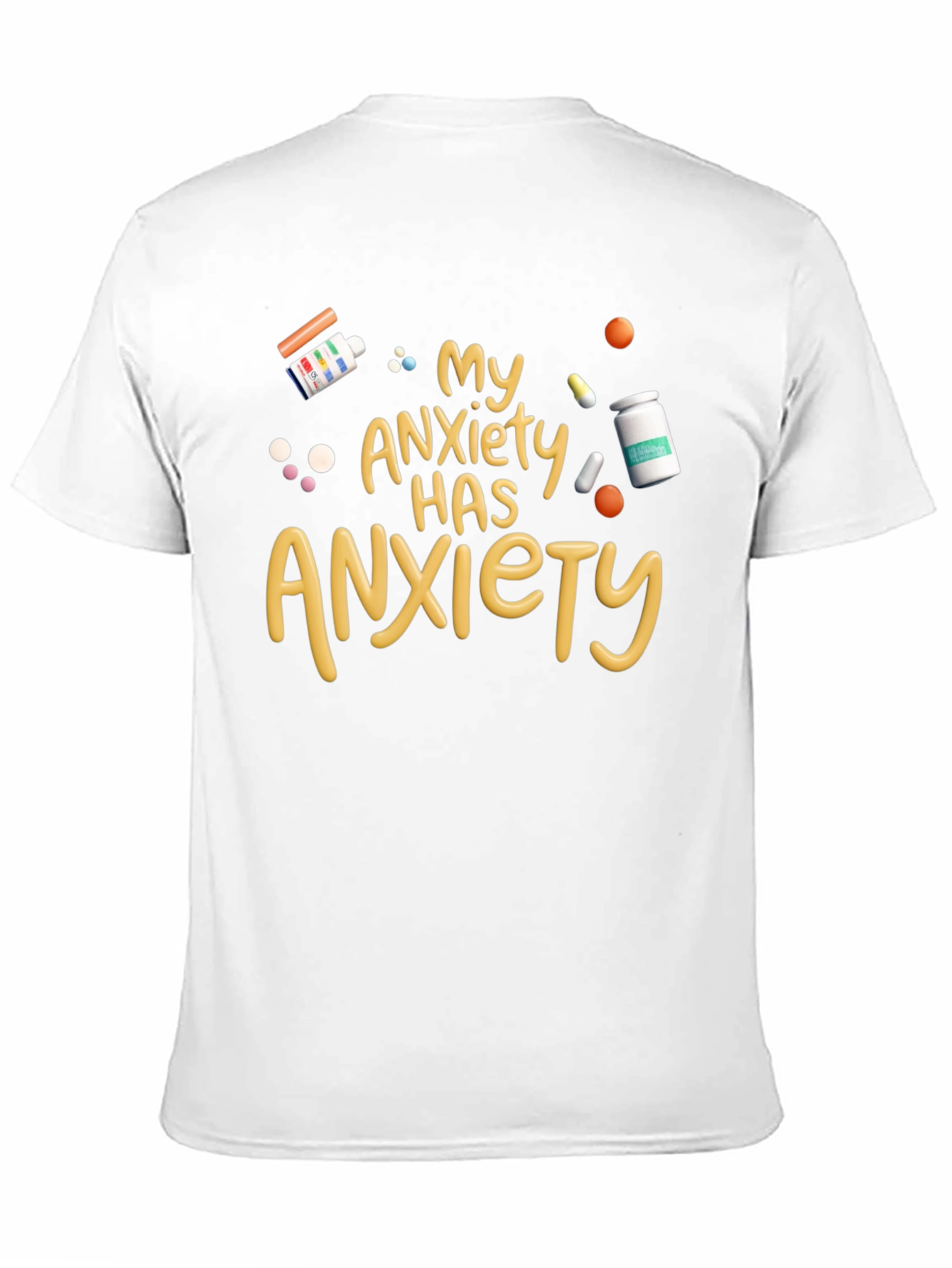 Black Anxiety Humor T-Shirt - My Anxiety Has Anxiety Graphic Tee view 11