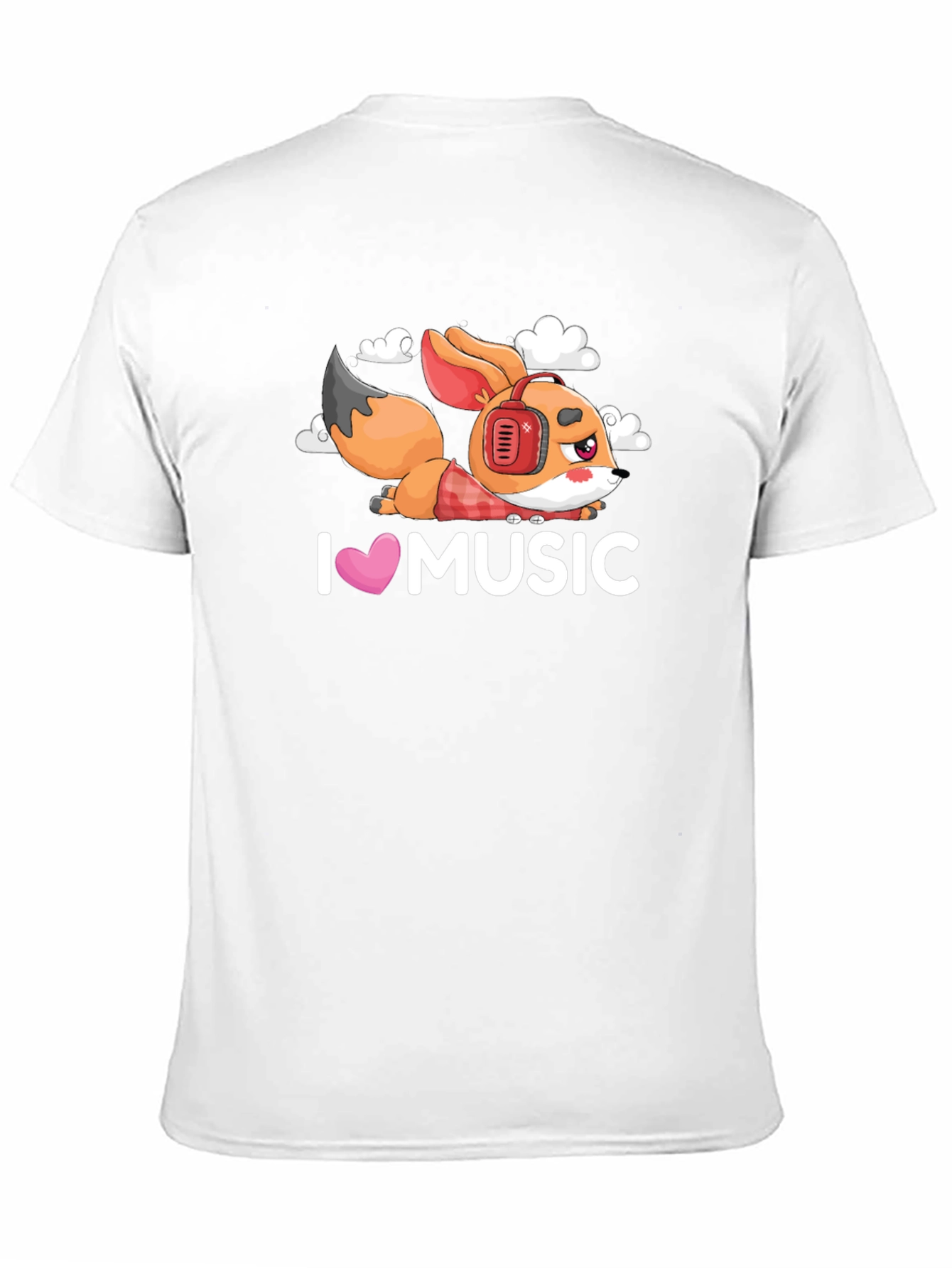 Black I Love Music Fox Black T-Shirt view 11