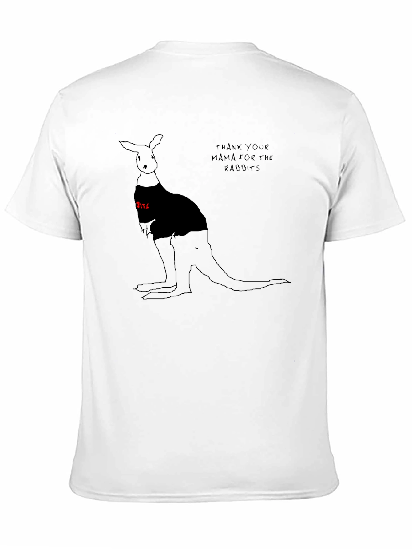Black Kangaroo Graphic Black T-Shirt - Novelty Tee view 11
