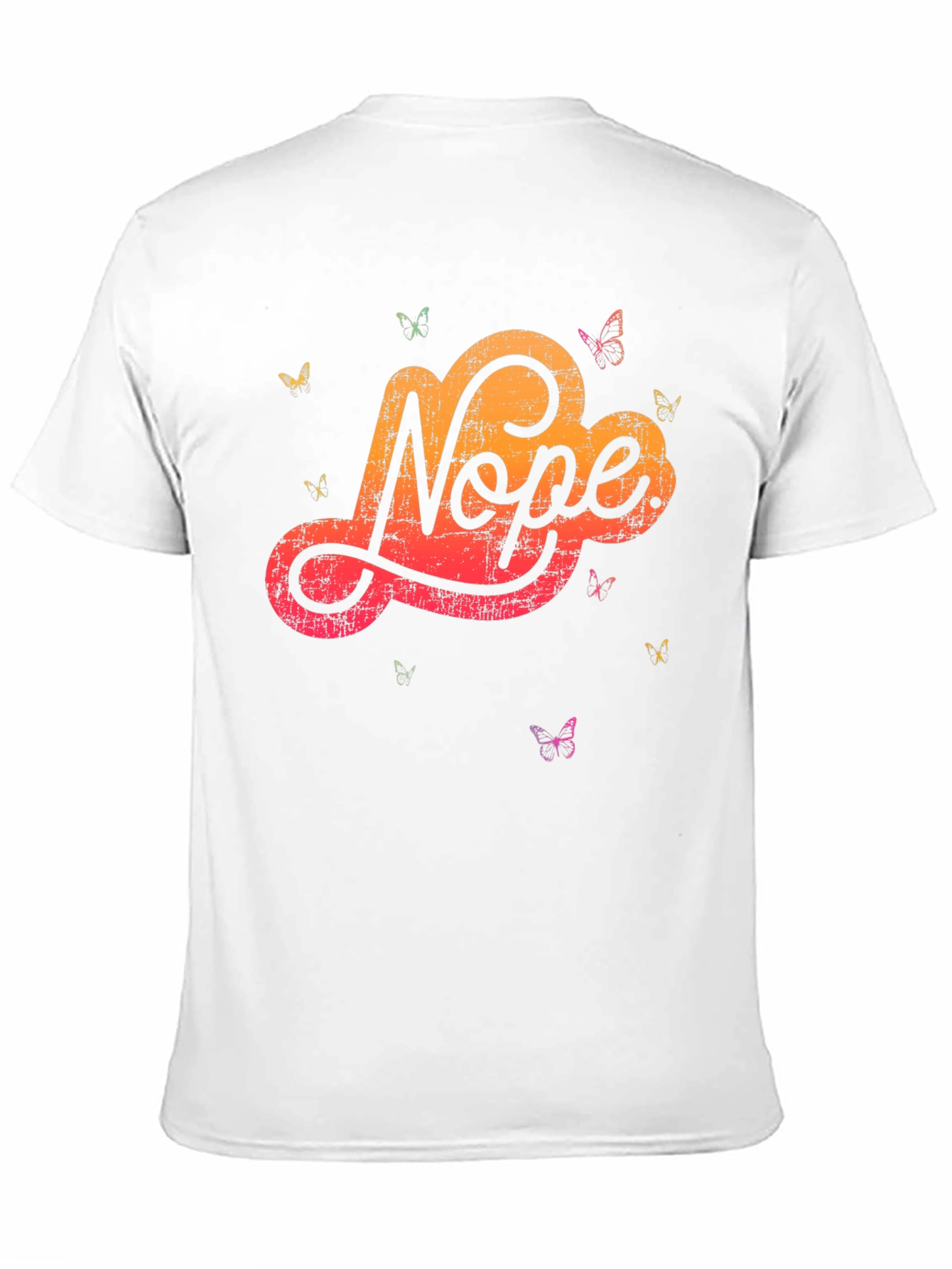 Black Nope Butterfly Graphic Tee - Soft Cotton Blend view 11