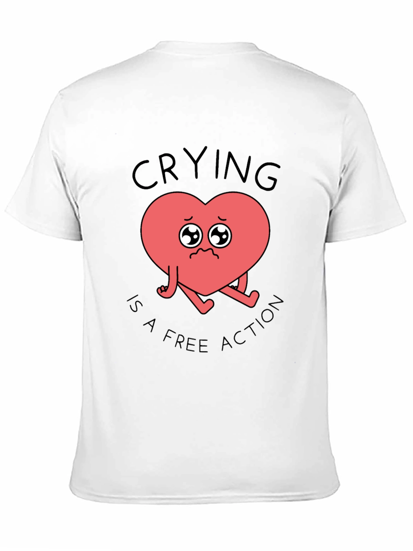 Black Crying Heart T-Shirt - Free Action Comfort Tee view 11