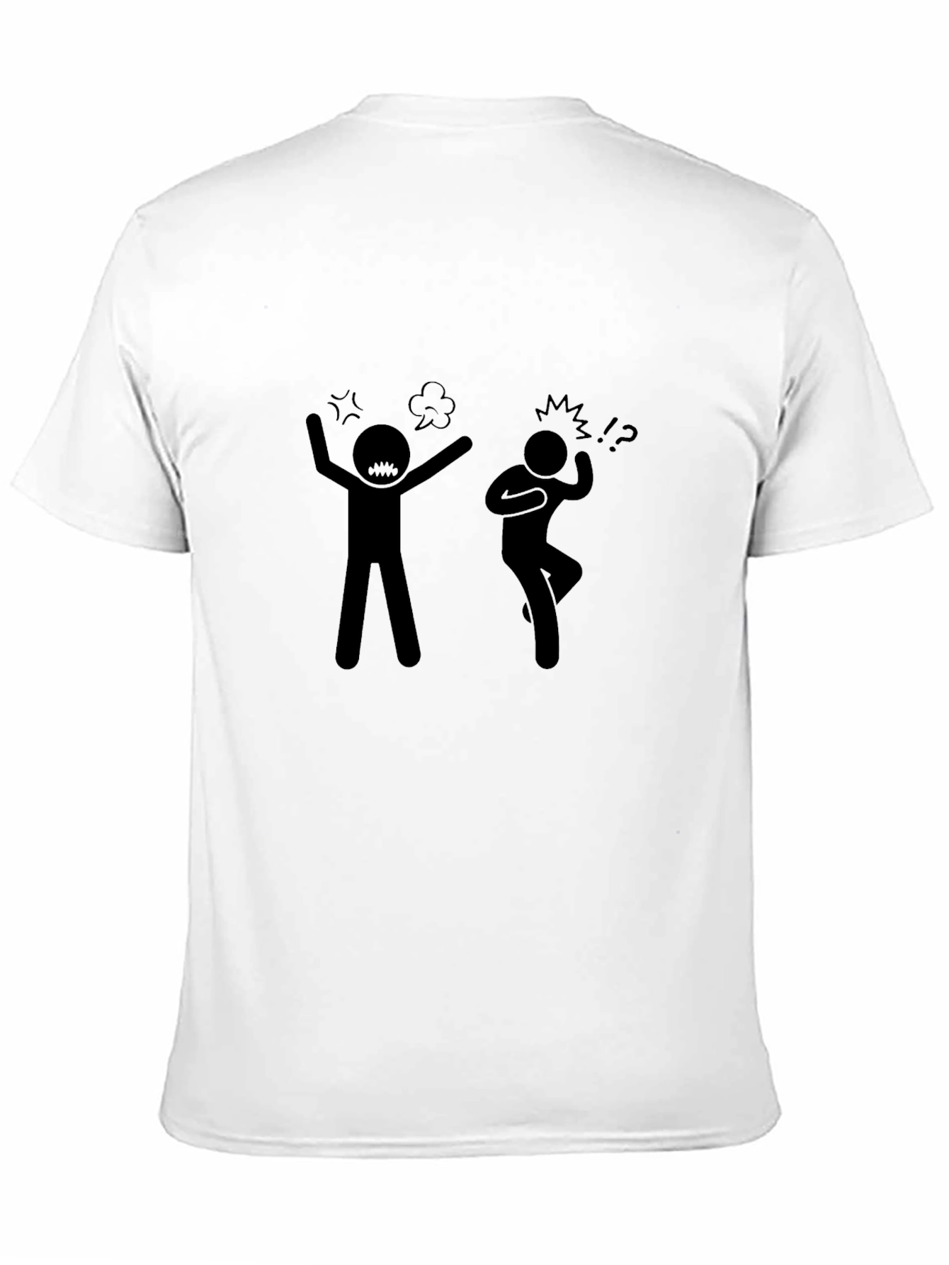 Black Funny Stick Figure Fight T-Shirt view 11