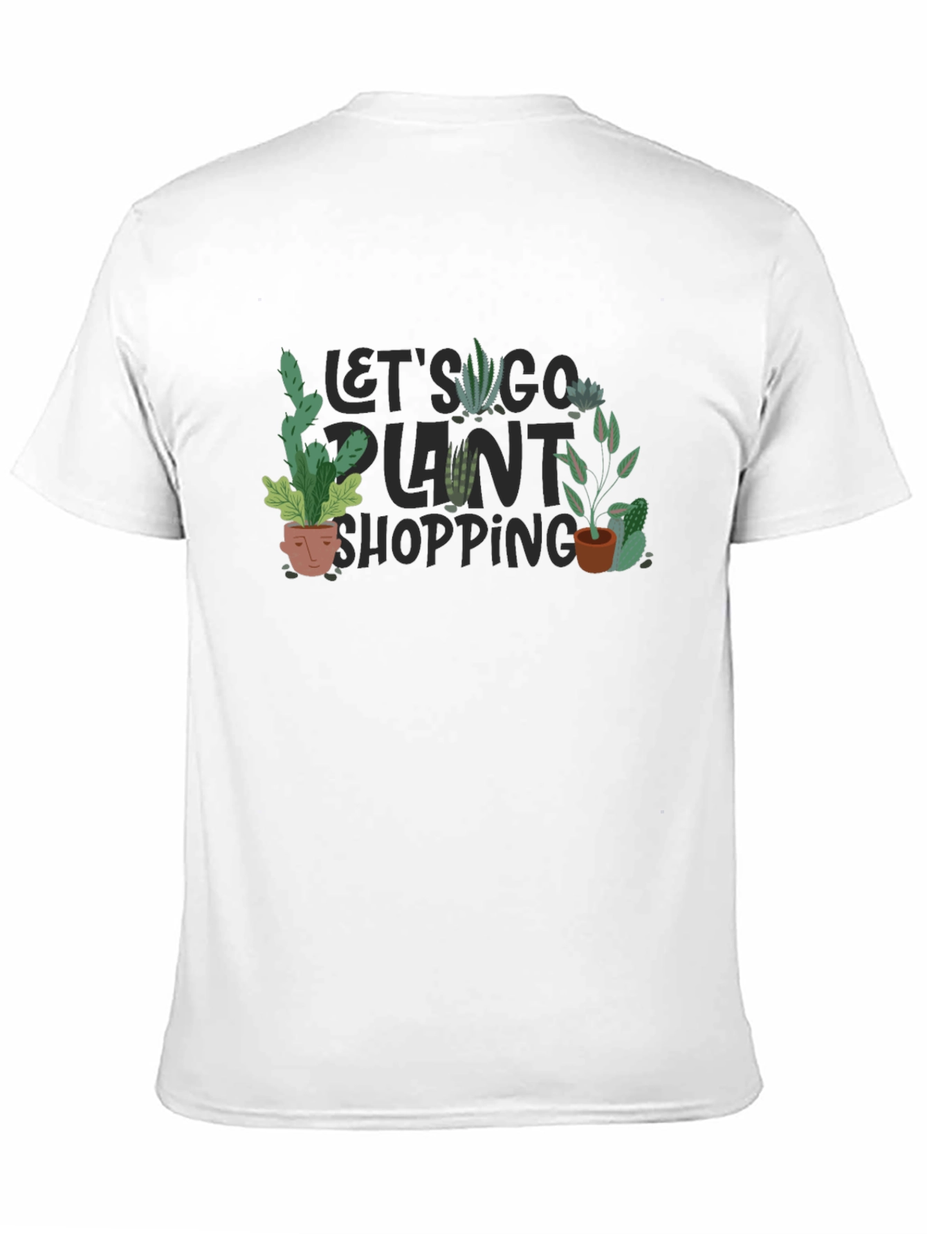 Black Plant Shopping T-Shirt - Unisex Crew Neck Tee view 11