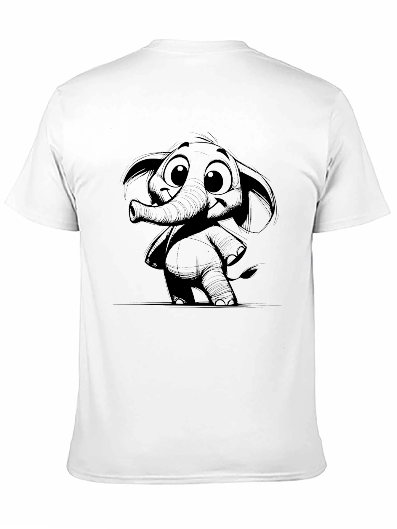 Black Elephant Graphic Print Black T-Shirt view 11