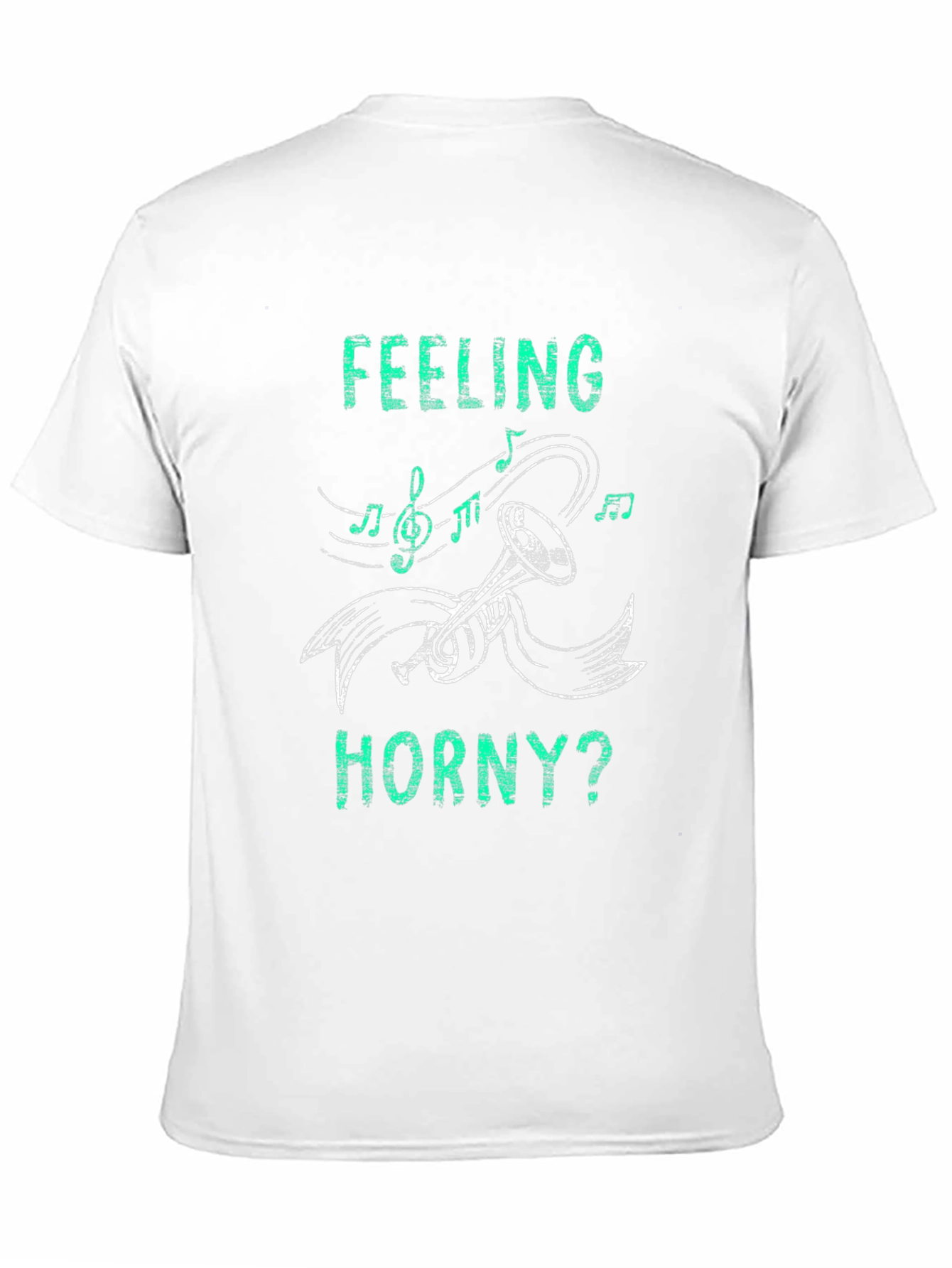 Black Feeling Horny? T-Shirt Music Trumpet Graphic Novelty Tee view 11