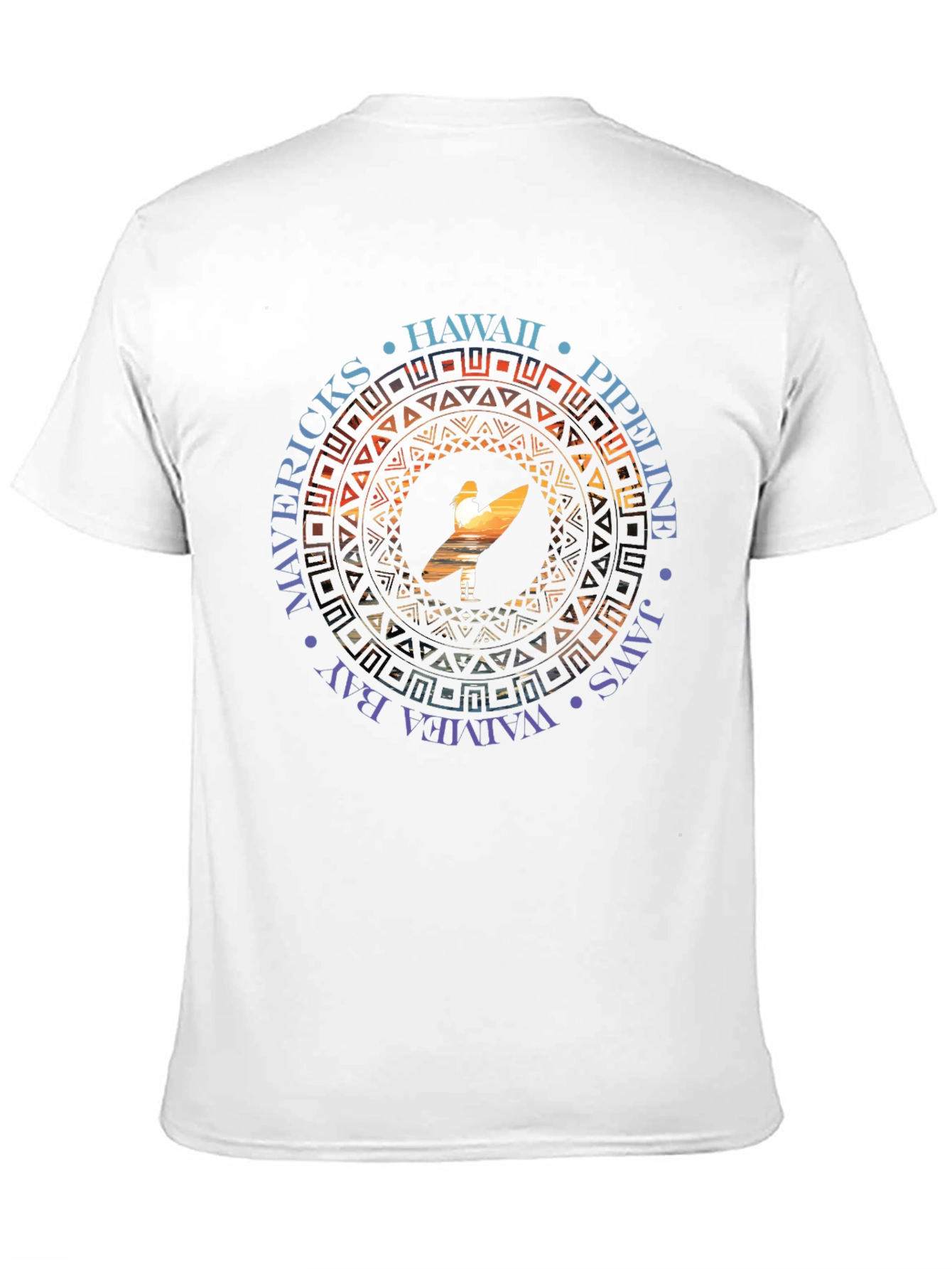 Black Hawaii Surfer T-Shirt - Mavericks, Pipeline, Waimea Bay view 11