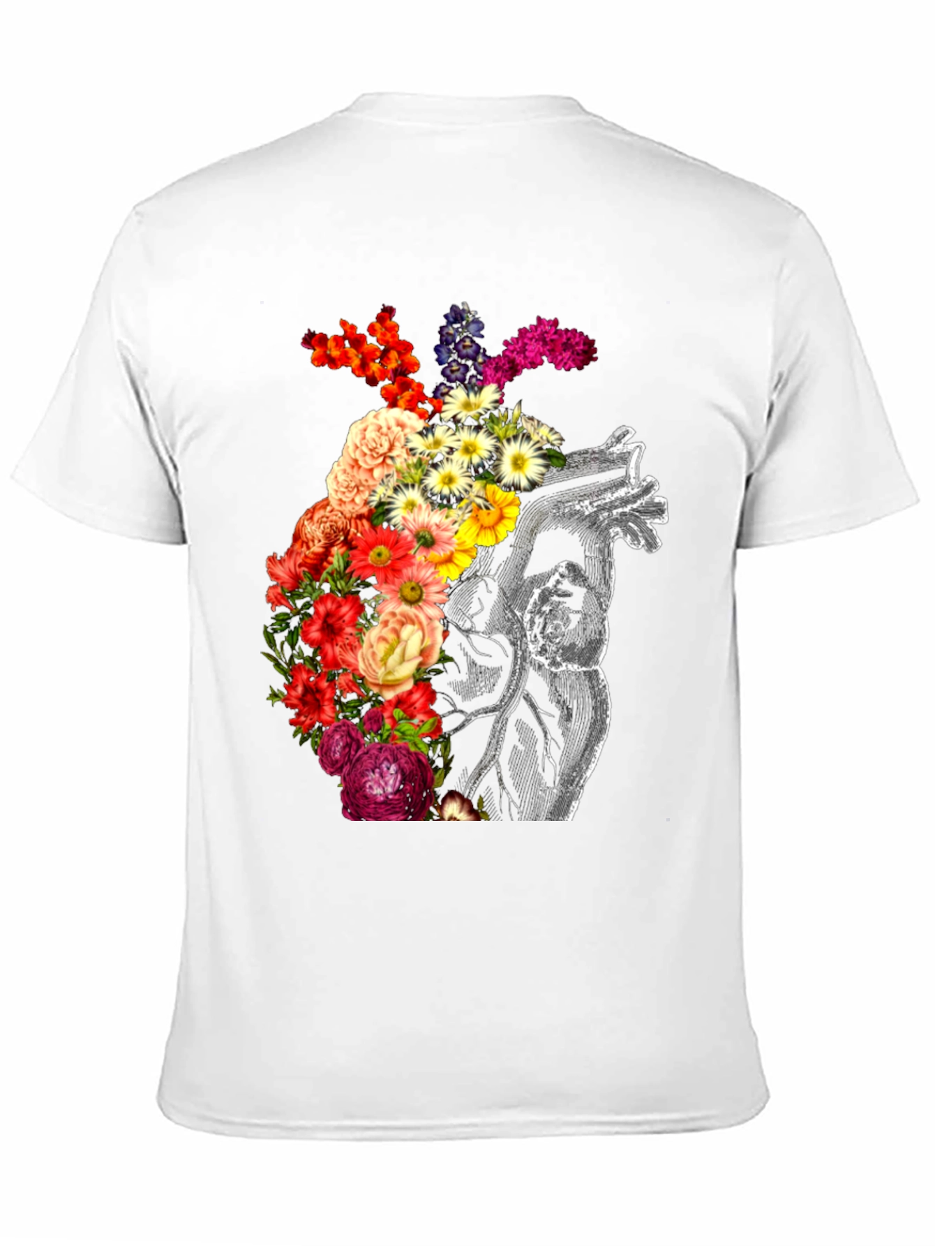 Black Floral Heart Graphic Tee - Anatomical Love view 11