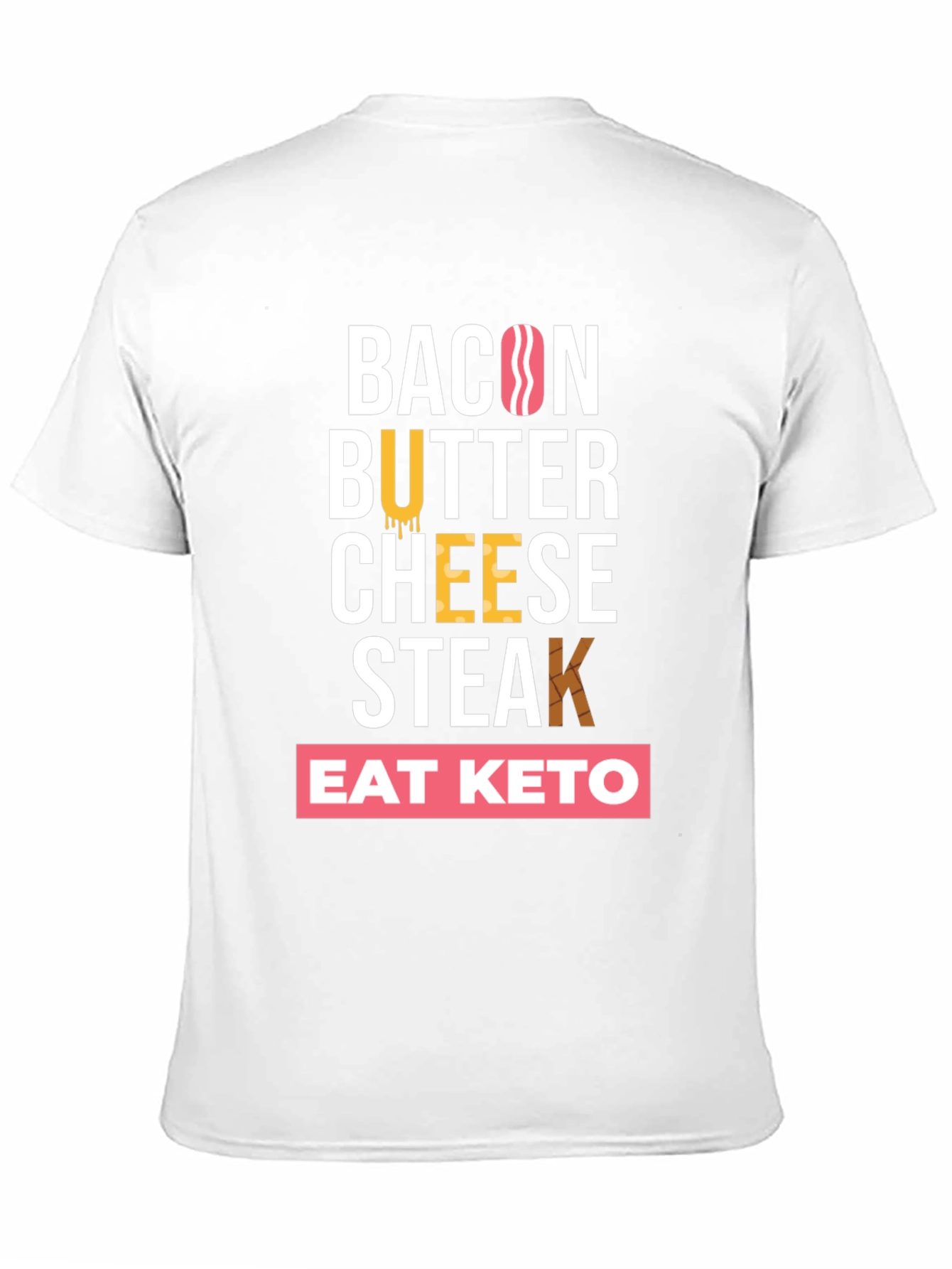 Black Eat Keto Bacon Butter Cheese Steak T-Shirt view 11