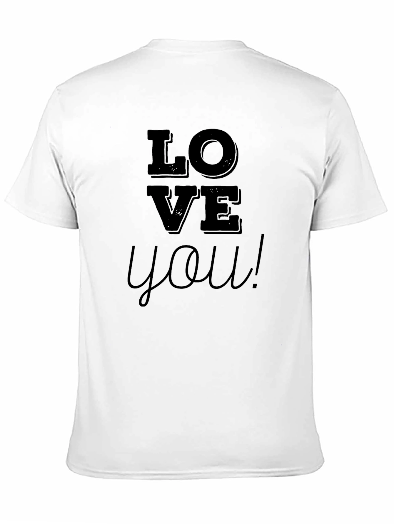 Black Love You Black Graphic T-Shirt view 11