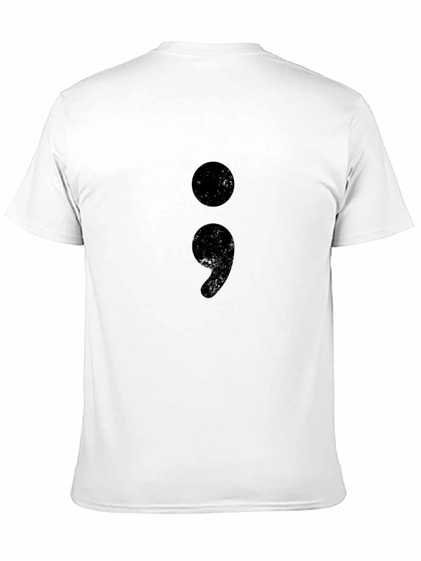 Black Semicolon Graphic Tee - Black Cotton Crew Neck view 11