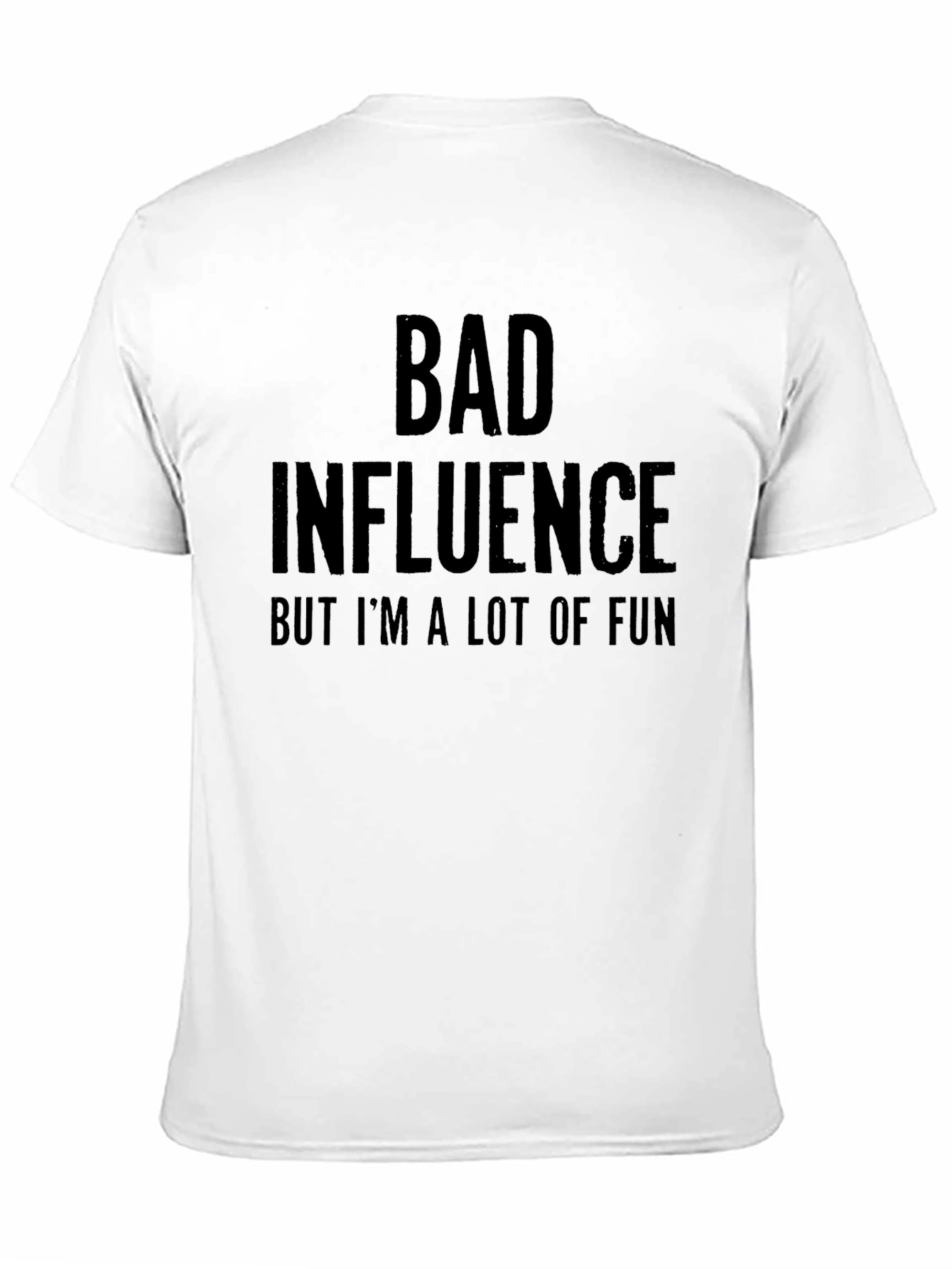 Black Bad Influence Funny Graphic Tee - Black Casual T-Shirt view 11