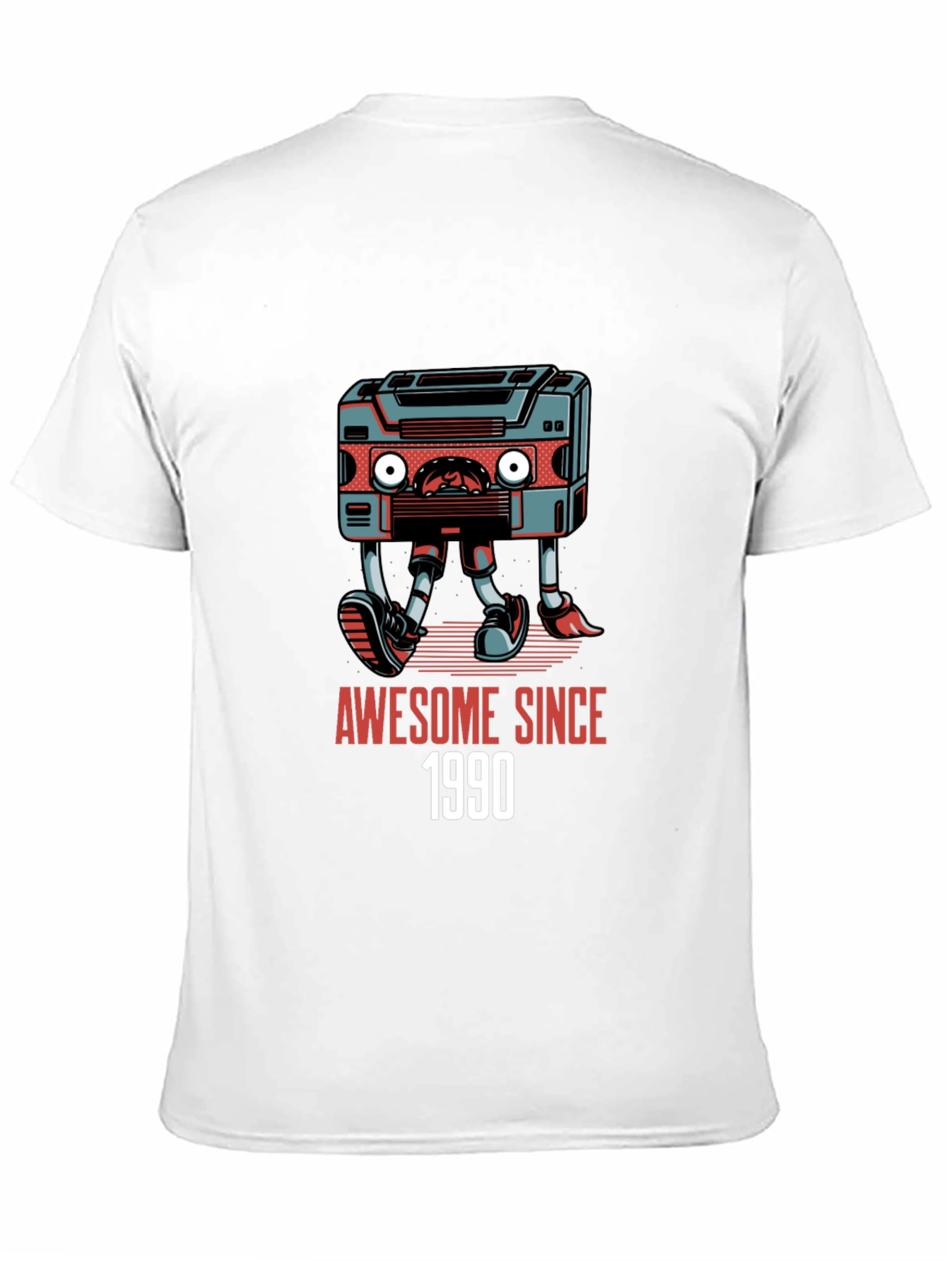 Black Awesome Since 1990 Cassette Tape Graphic T-Shirt view 11