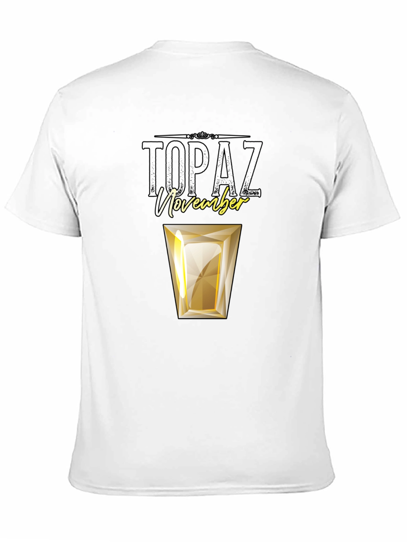 Black November Topaz Gemstone Birthday T-Shirt view 11
