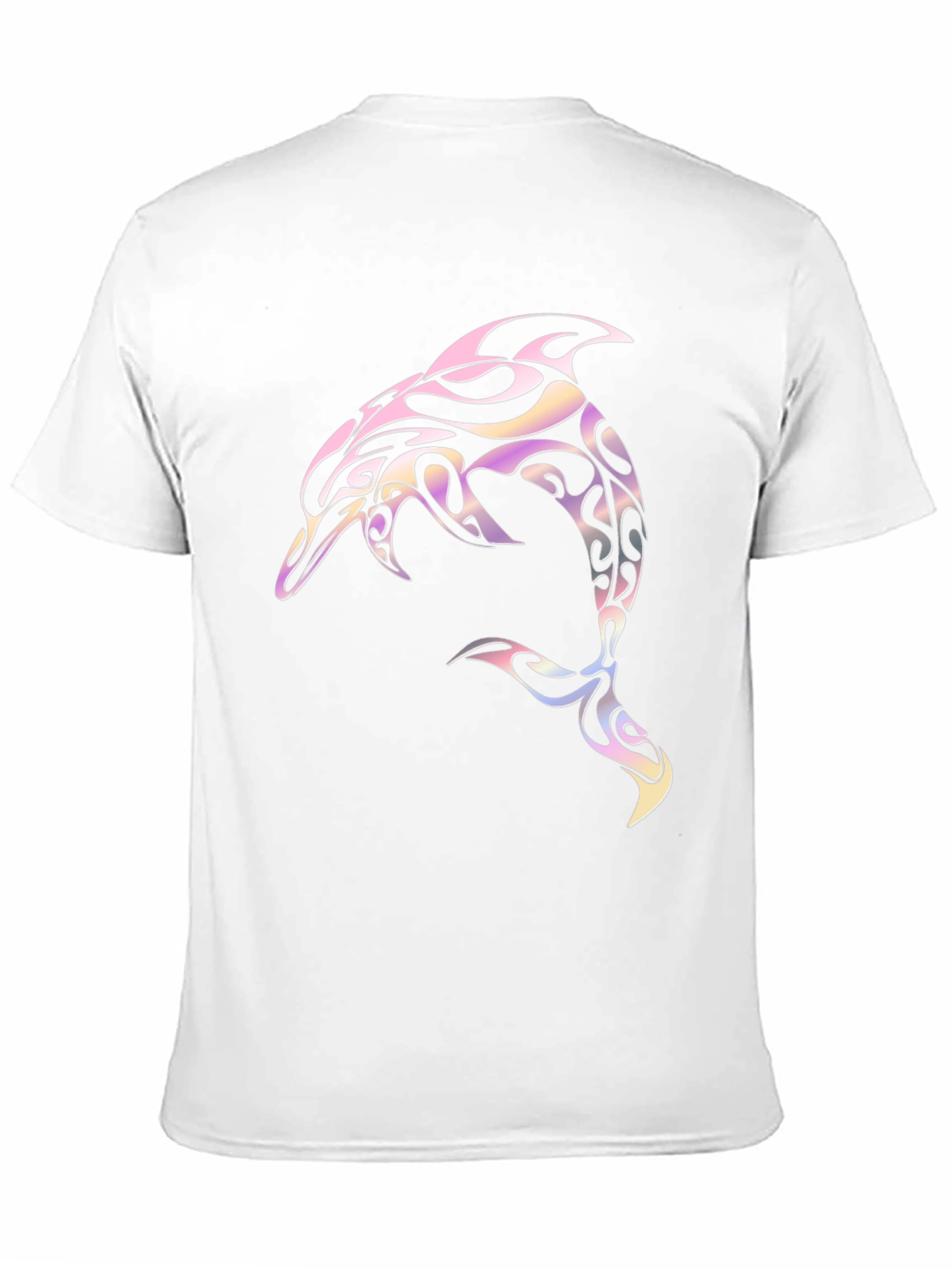 Black Tribal Dolphin Graphic Tee - Black Cotton Blend view 11