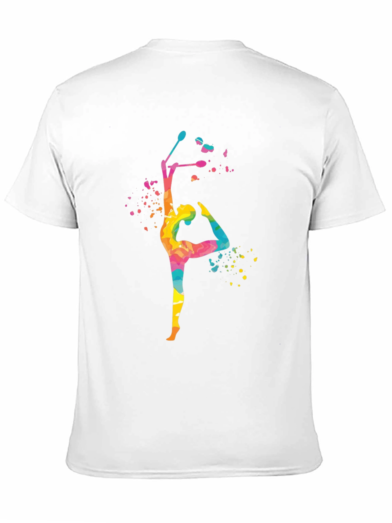 Black Watercolor Gymnast Graphic Tee - Black Cotton Blend view 11