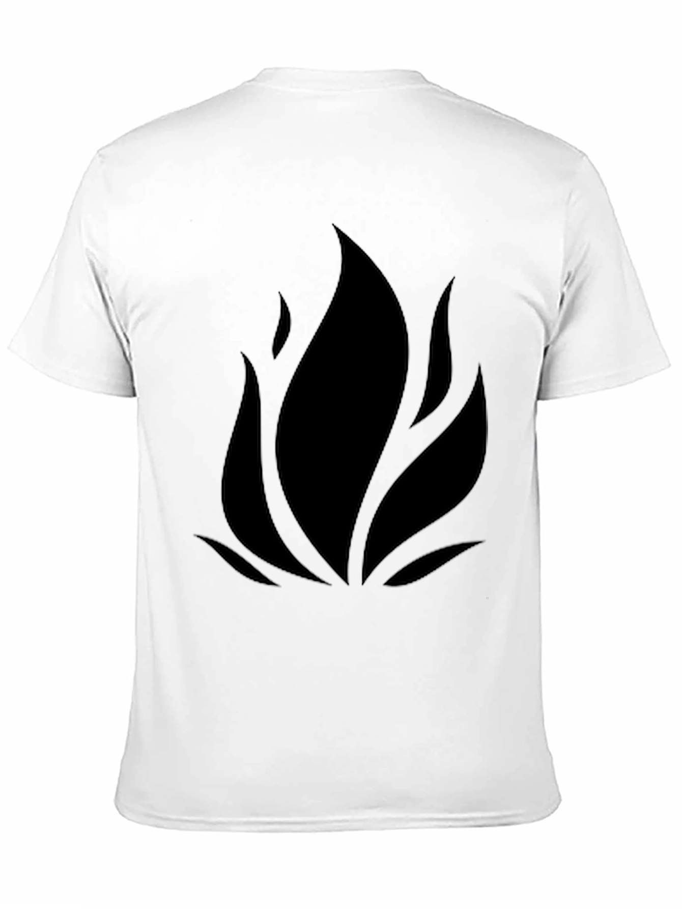 Black Minimalist Flame Graphic Black T-Shirt view 11