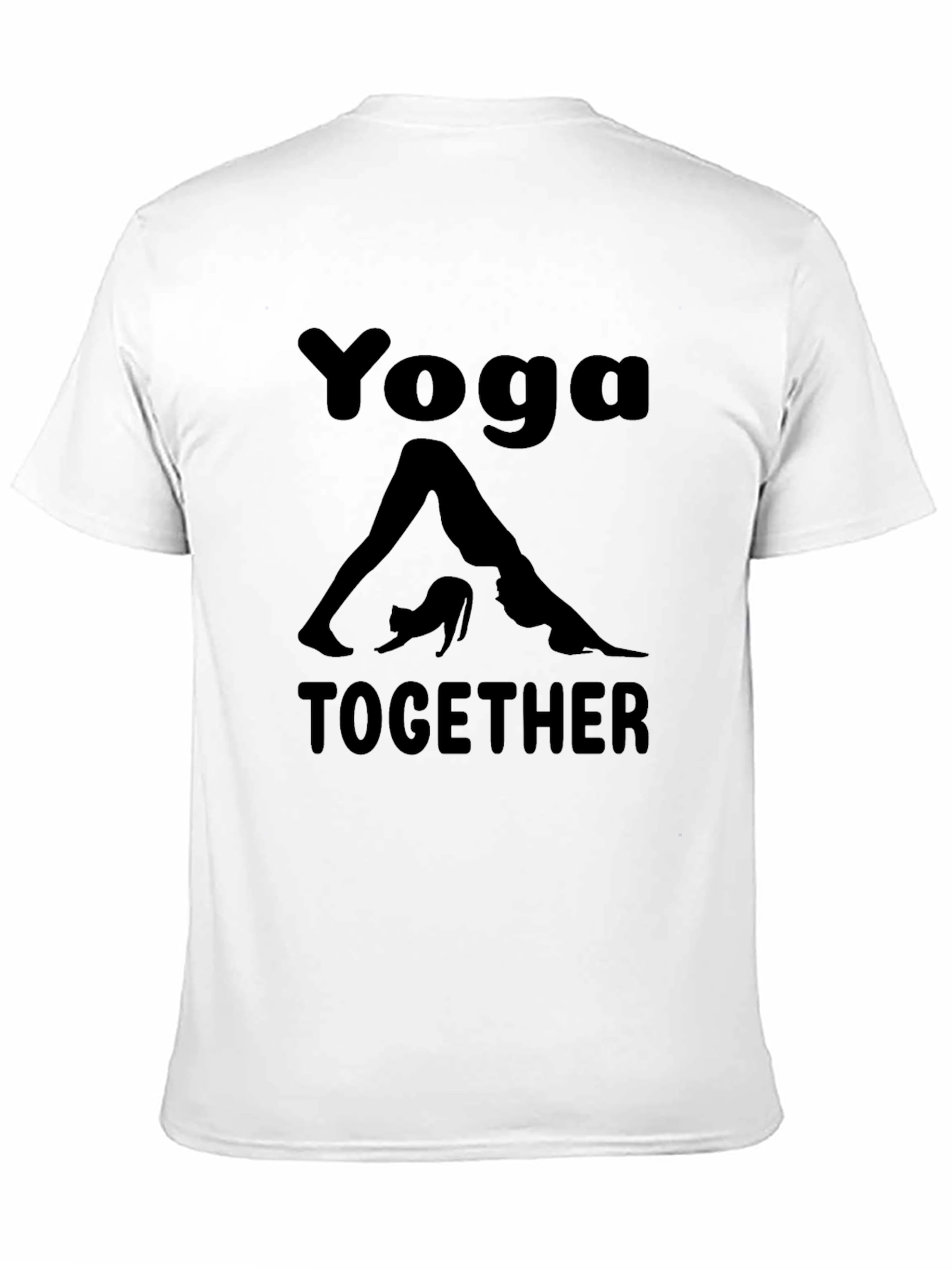 Black Yoga Together Graphic Tee - Black Cotton Blend T-Shirt view 11