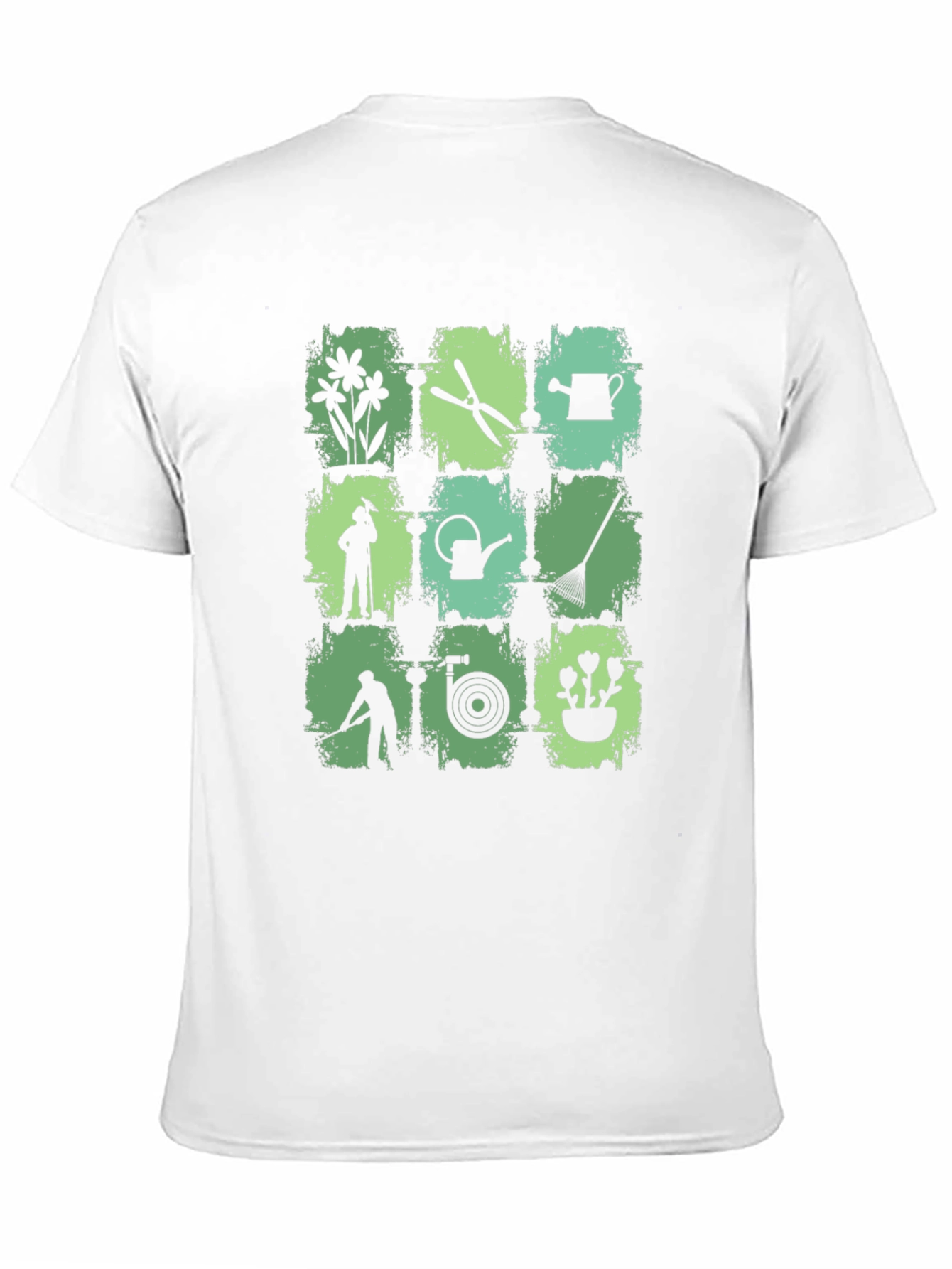 Black Gardening Tools Graphic Print Crew Neck T-Shirt view 11