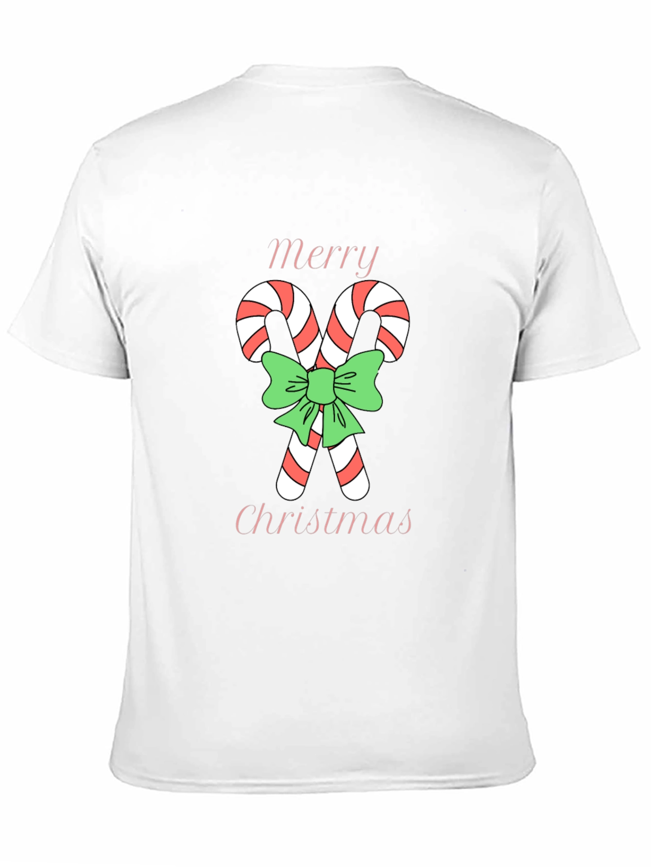 Black Festive Christmas Candy Cane T-Shirt view 11