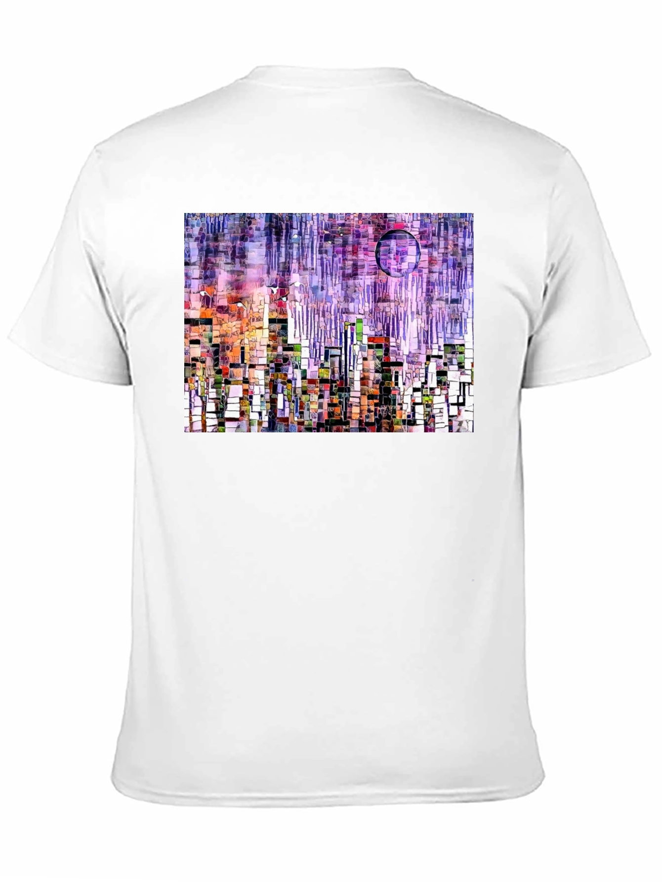 Black Abstract Cityscape Graphic T-Shirt view 11