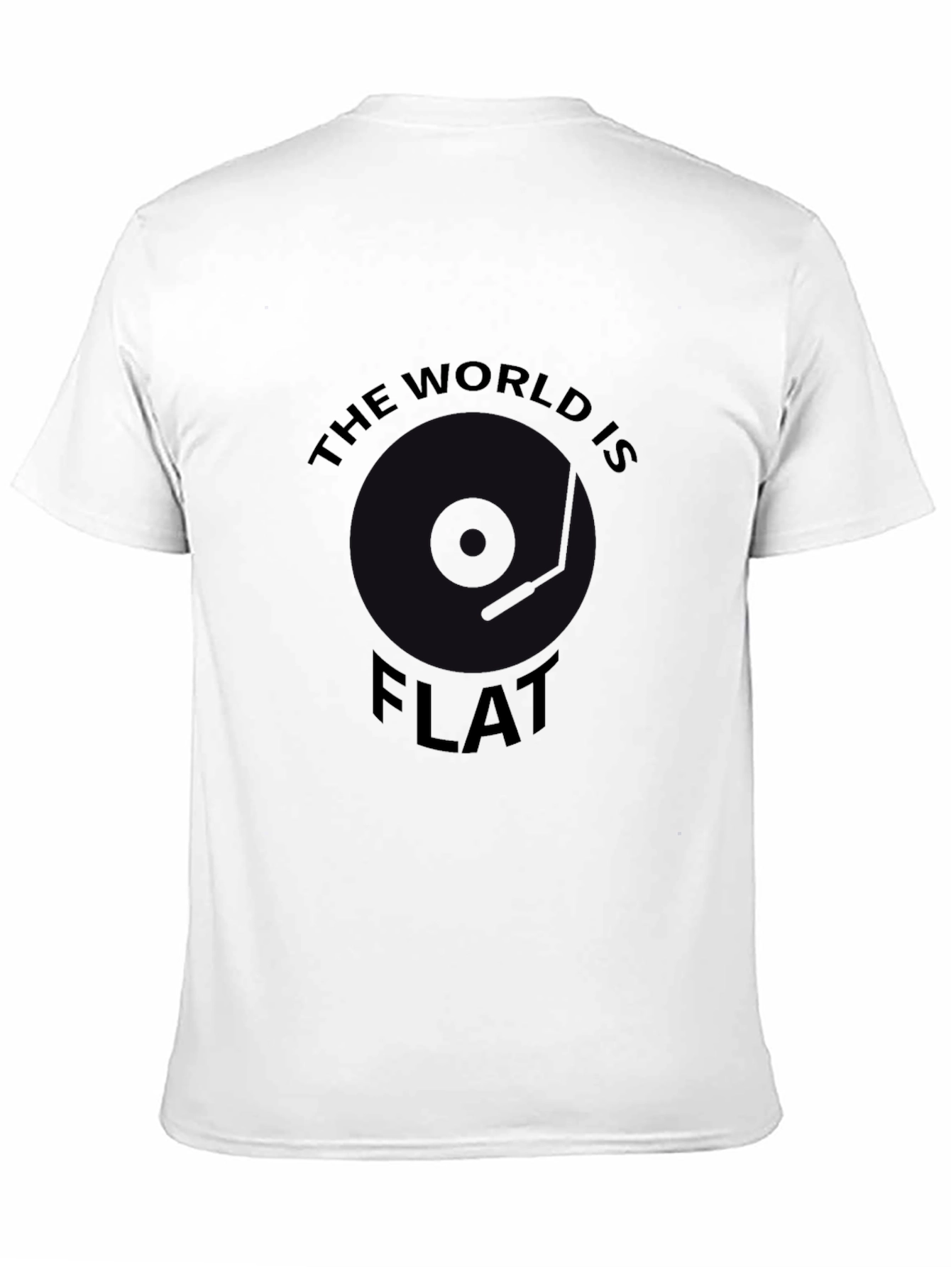 Black The World is Flat T-Shirt - Black Novelty Tee view 11