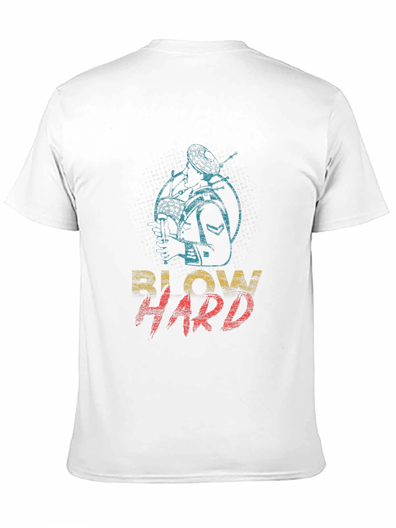 Black Blow Hard Bagpipe Graphic Tee - Novelty Musician T-Shirt view 11