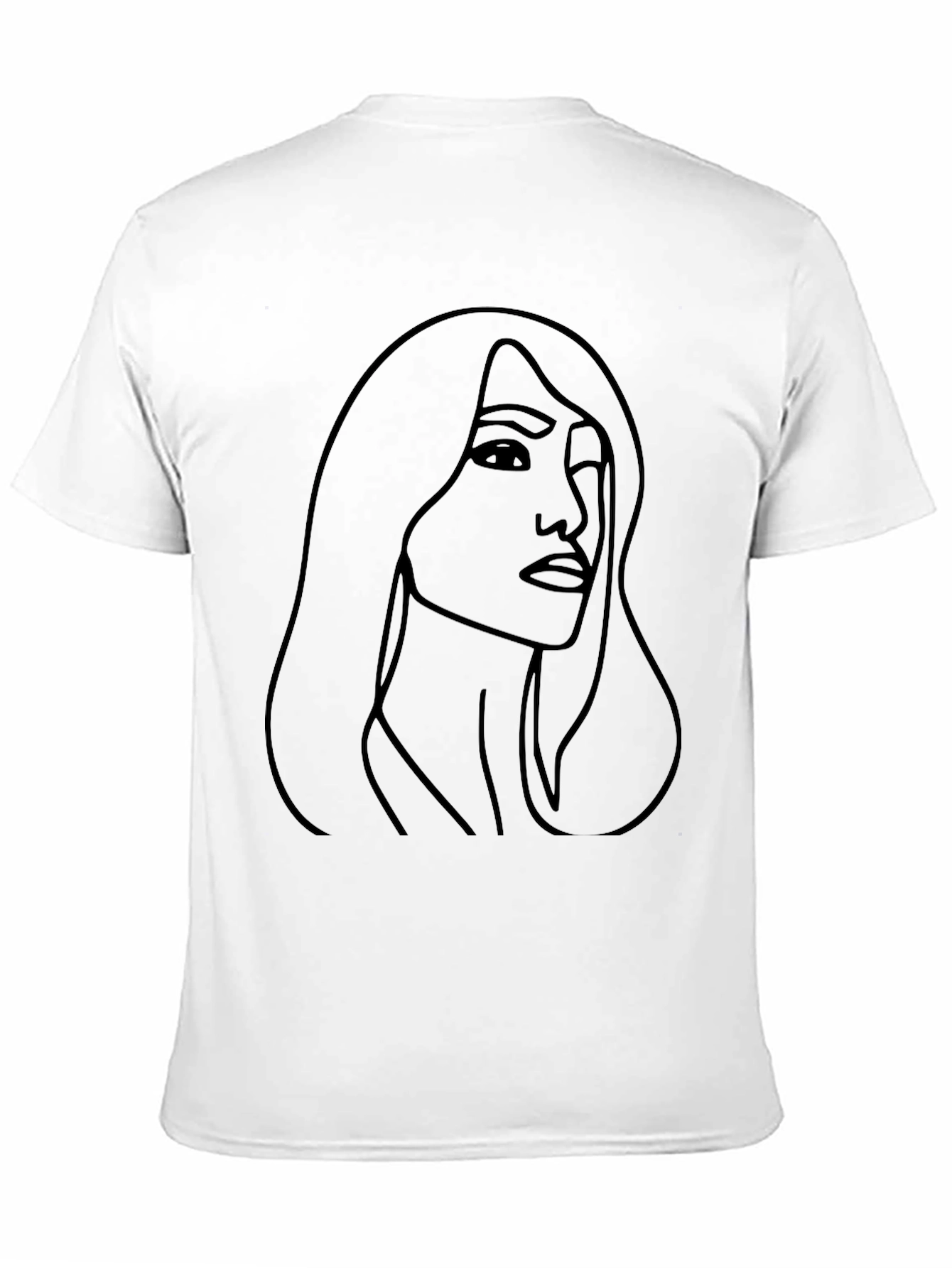 Black Minimalist Woman Line Art T-Shirt view 11