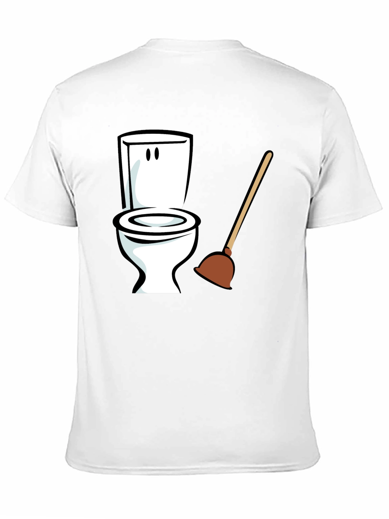 Black Funny Toilet Plunger Graphic Tee - Black Cotton Blend view 11