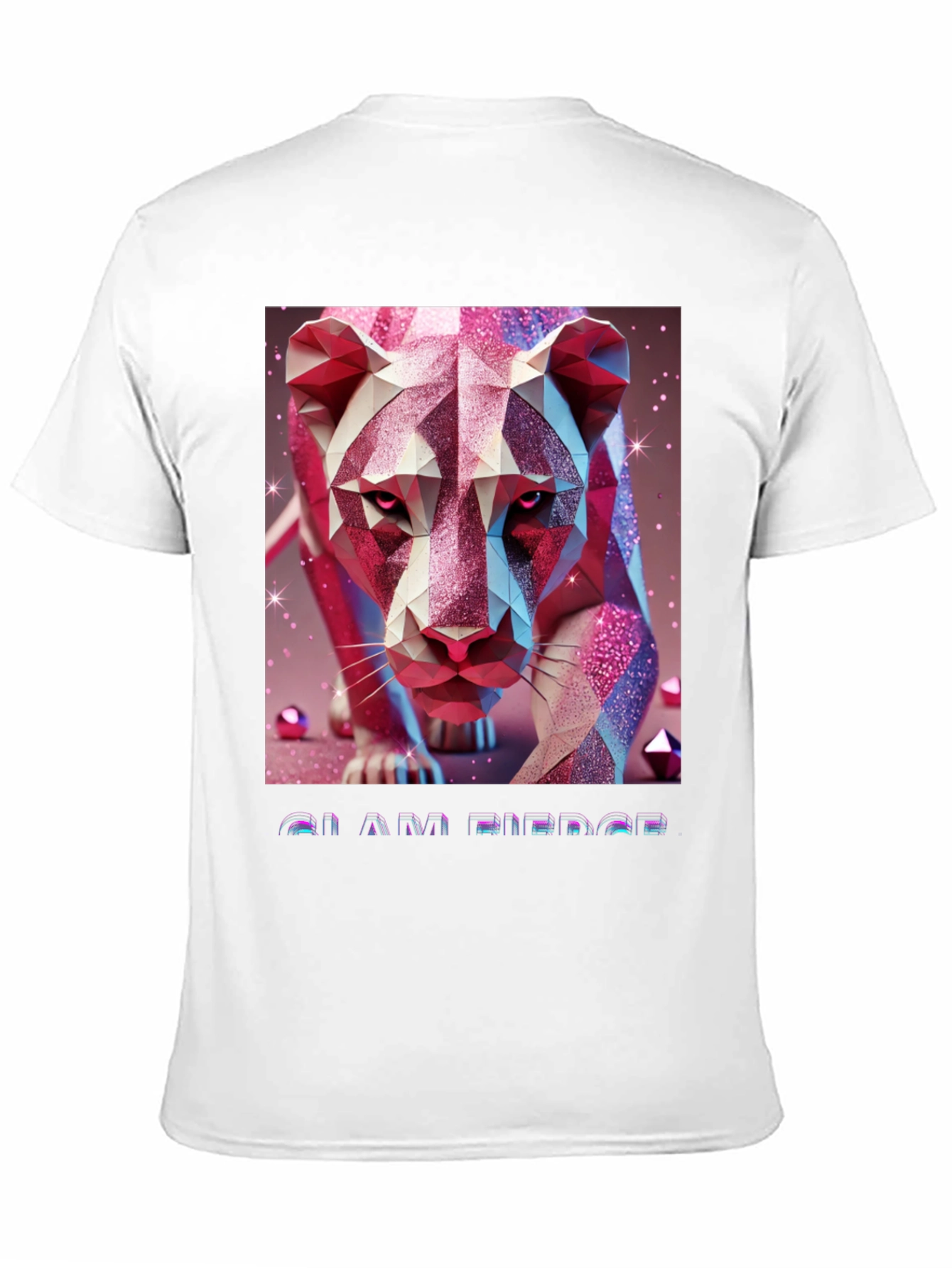 Black Geometric Lion Graphic Tee - Stylish Animal Print Shirt view 11