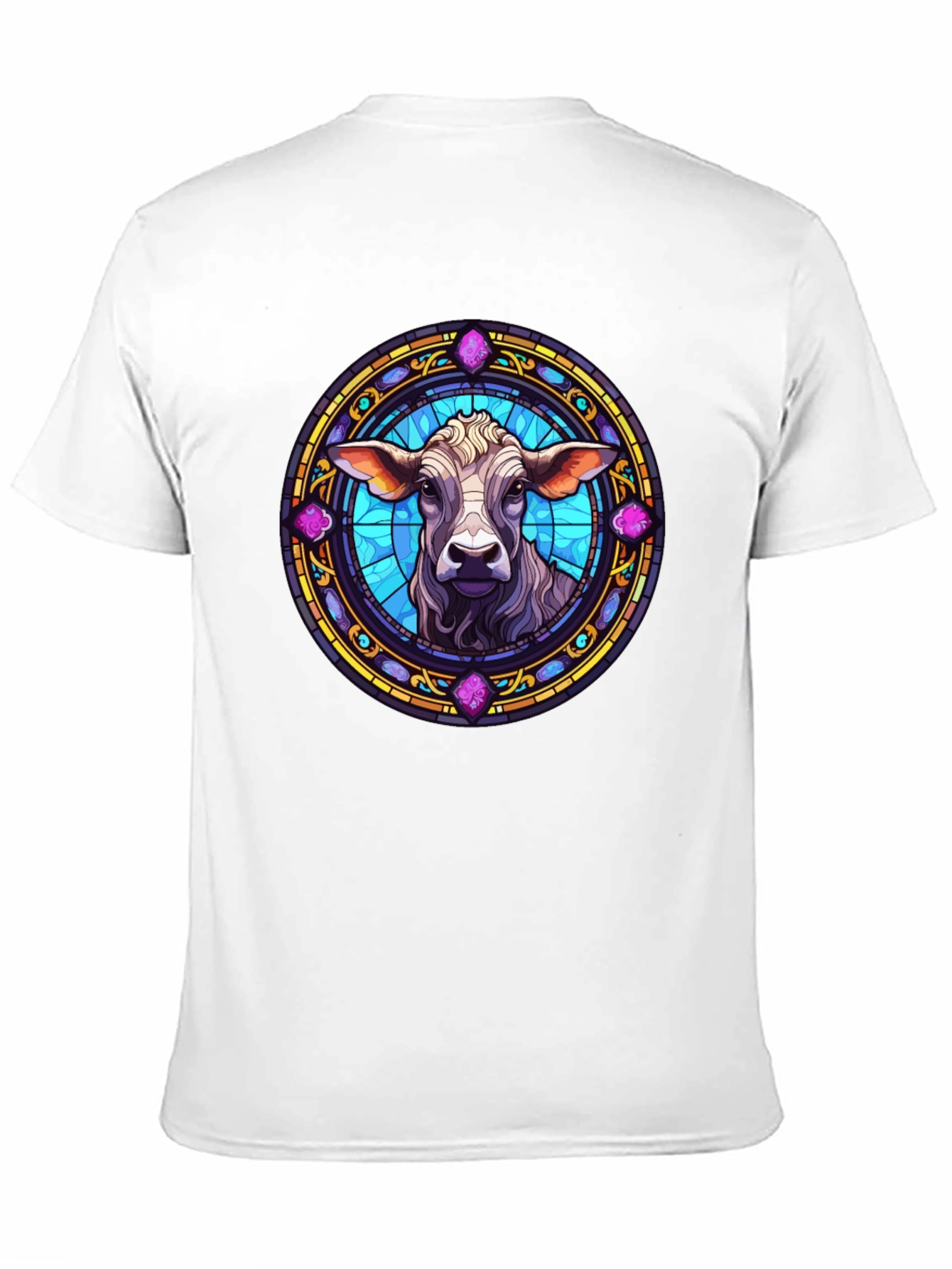 Black Cow Stained Glass Graphic T-Shirt view 11