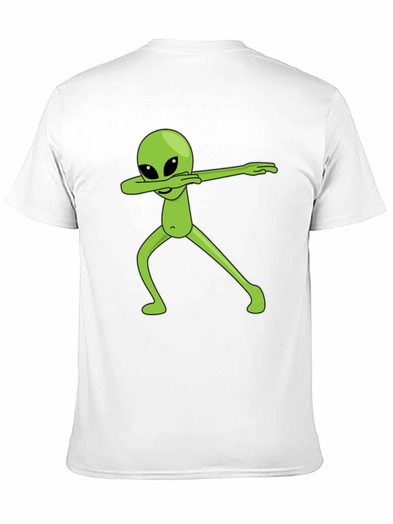 Black Dabbing Alien Graphic Tee - Black Cotton T-Shirt view 11