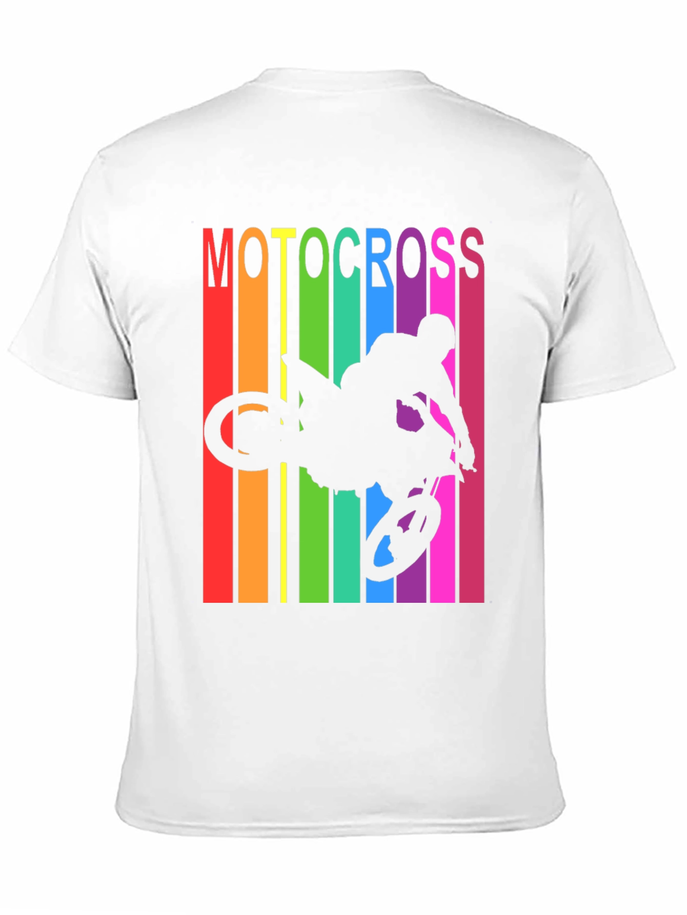 Black Motocross Rainbow Graphic T-Shirt view 11