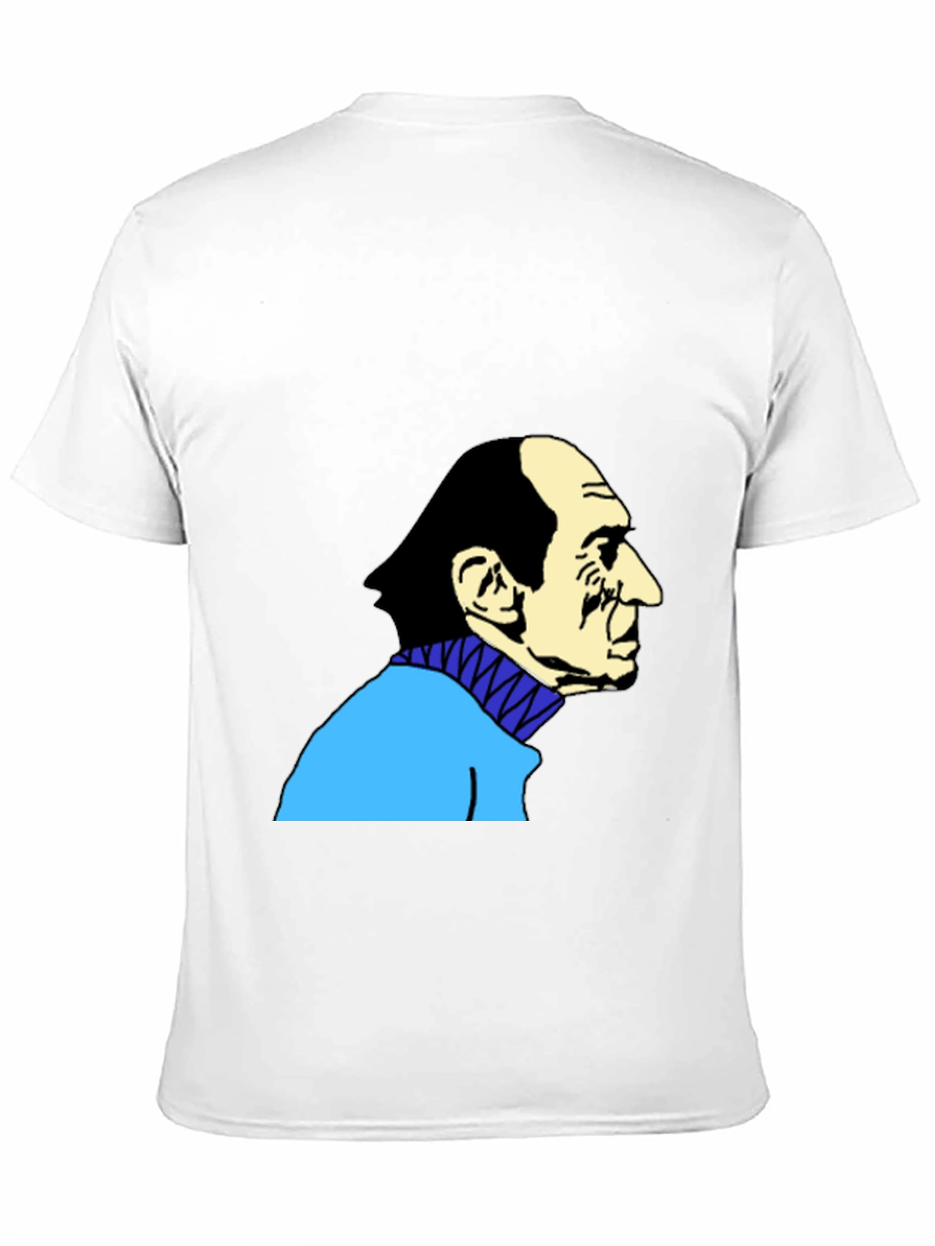 Black Optical Illusion Old Man/Sax Player Graphic Tee view 11