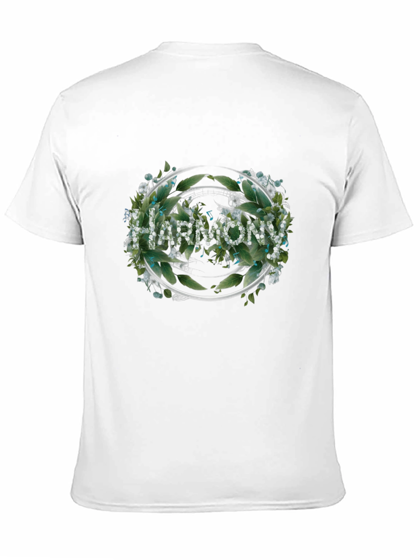 Black Harmony Floral Wreath Black T-Shirt view 11