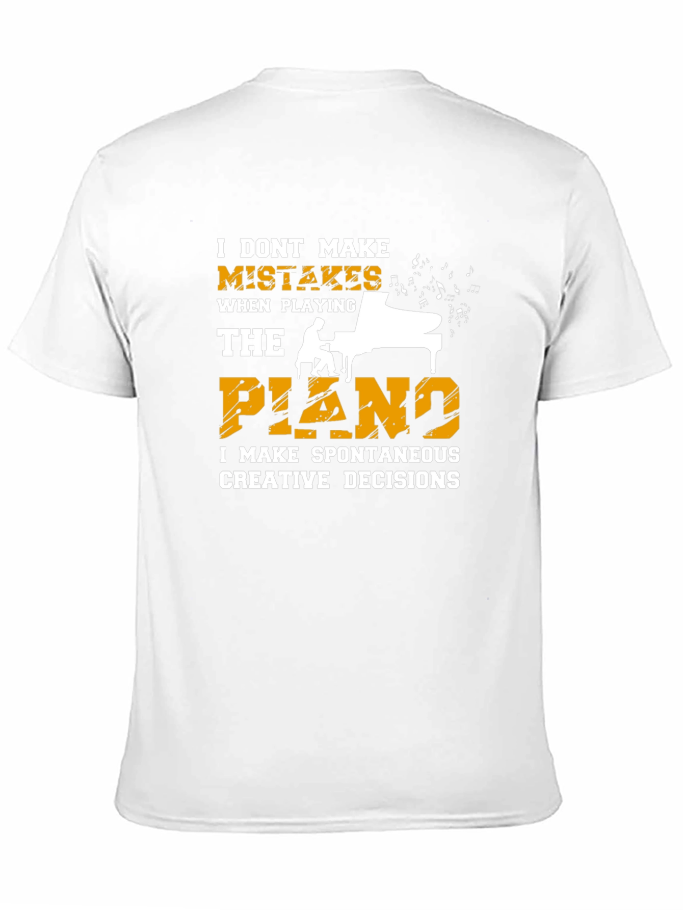Black Funny Piano Player T-Shirt: No Mistakes, Creative Decisions view 11